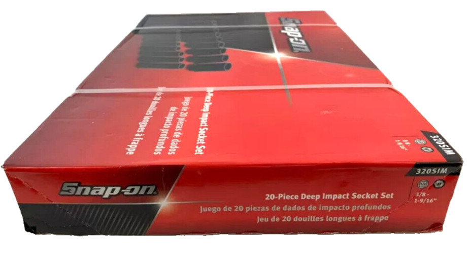 New Snap-on™ 1/2″ Drive 320SIM 20pc SAE Deep Impact Socket Set 3/8″ Thru 1 9/16″