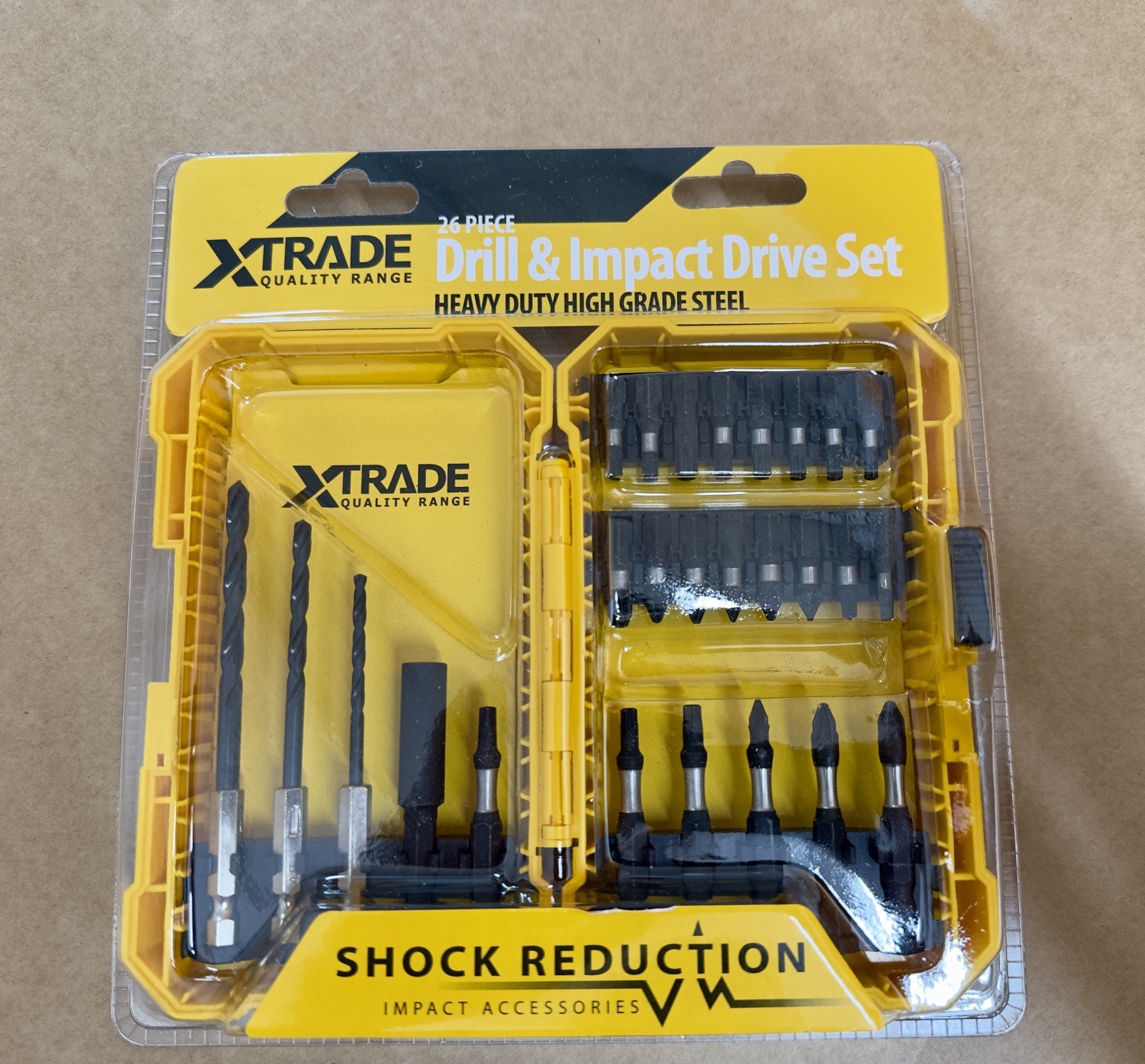 XTRADE 26-Piece Drill & Impact Drive Set – Heavy Duty High-Grade Steel