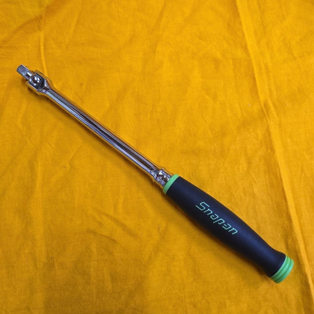 Snap-on FHBB12 3/8” Drive Breaker Bar 12.5” Long Green Soft Grip [Used]