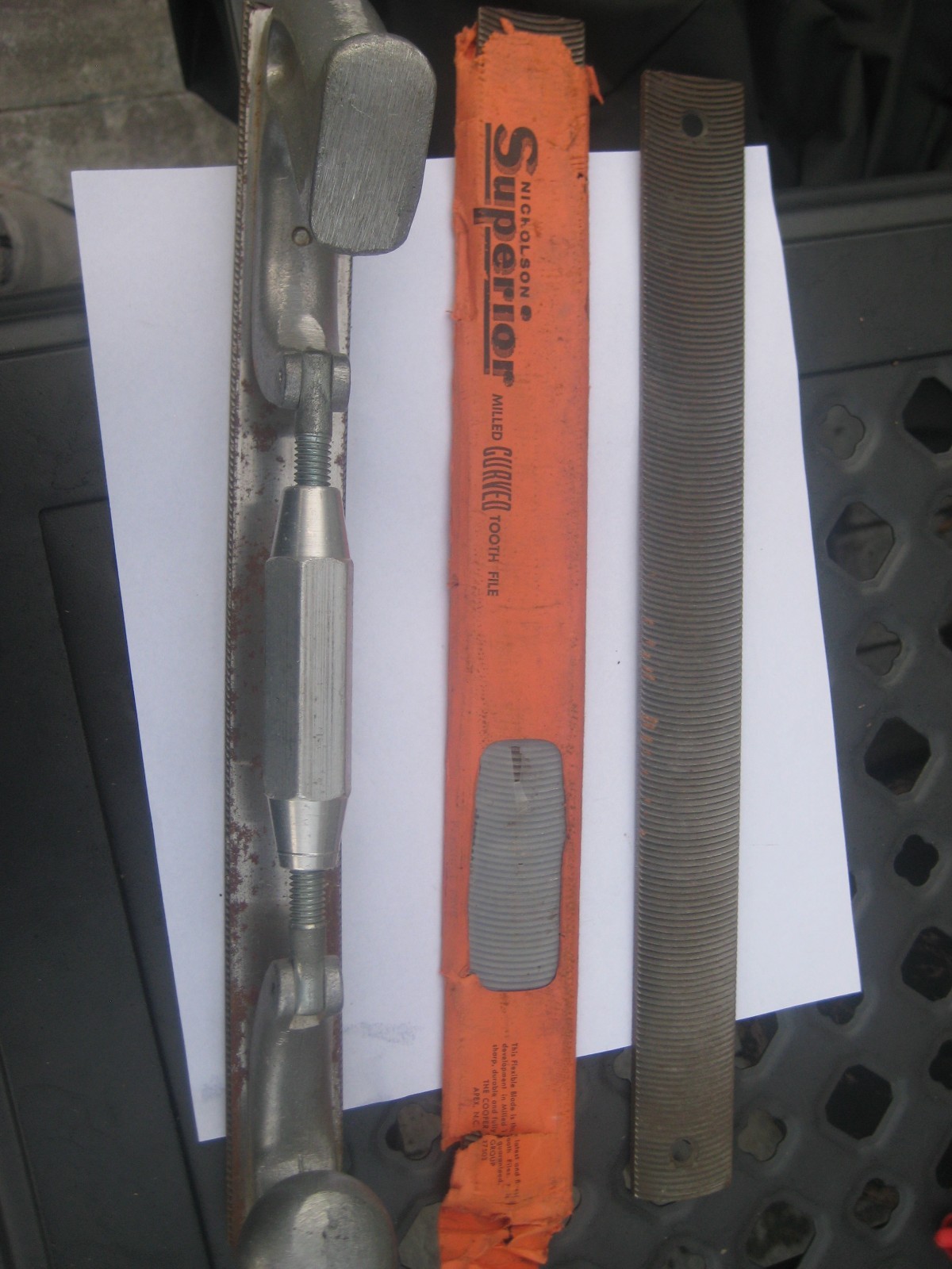 Vintage Auto Body File Rasp Adjustable 14″ with 2 extra files