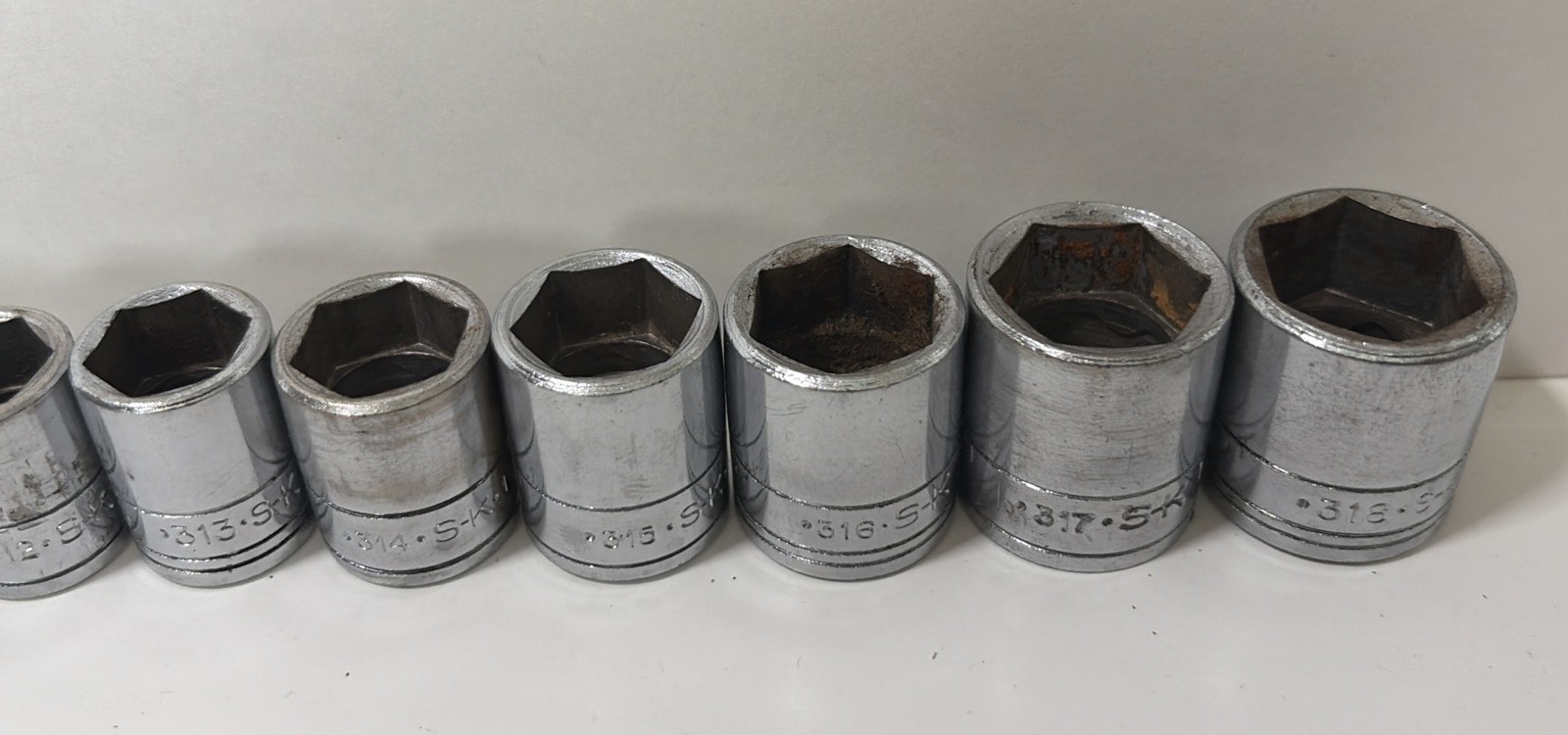 S-K Tools Ratchet 45170 & 11pc Socket Set 7mm-18mm NO 9mm. 307-318 NO 309 USA