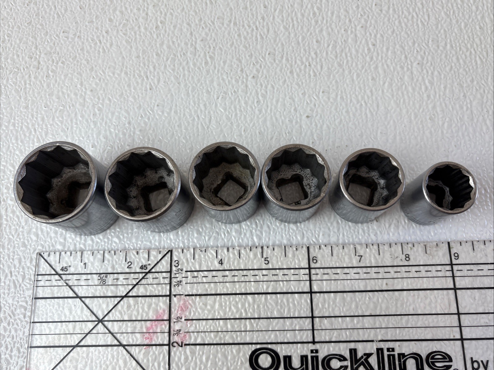 6 Craftsman 1/2″ Drive Sockets 3/4» to 1-1/4» =V= 12pt SAE Forged In USA