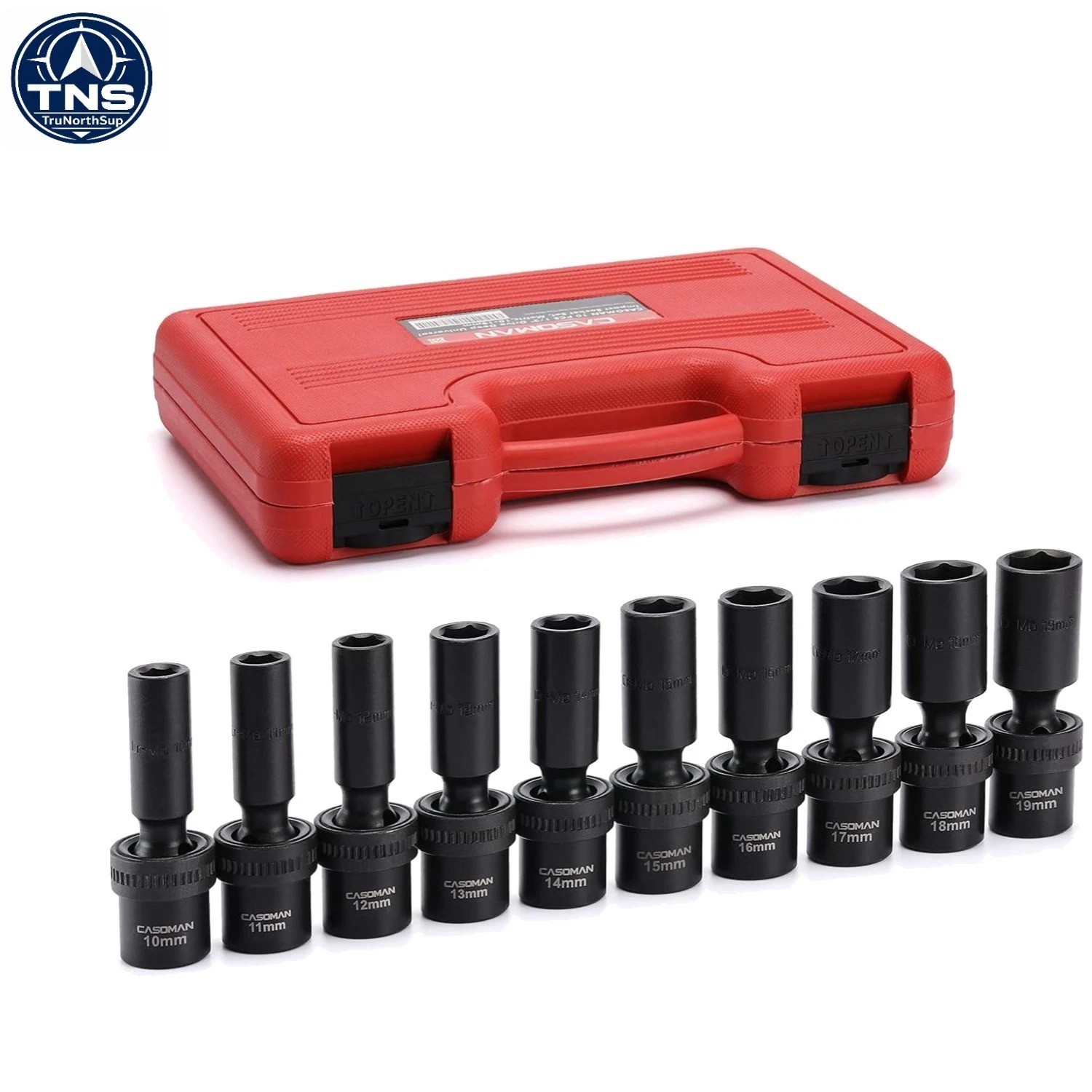 10-Pc 1/2″ Drive Universal Impact Socket Set – Chrome Molybdenum Finish
