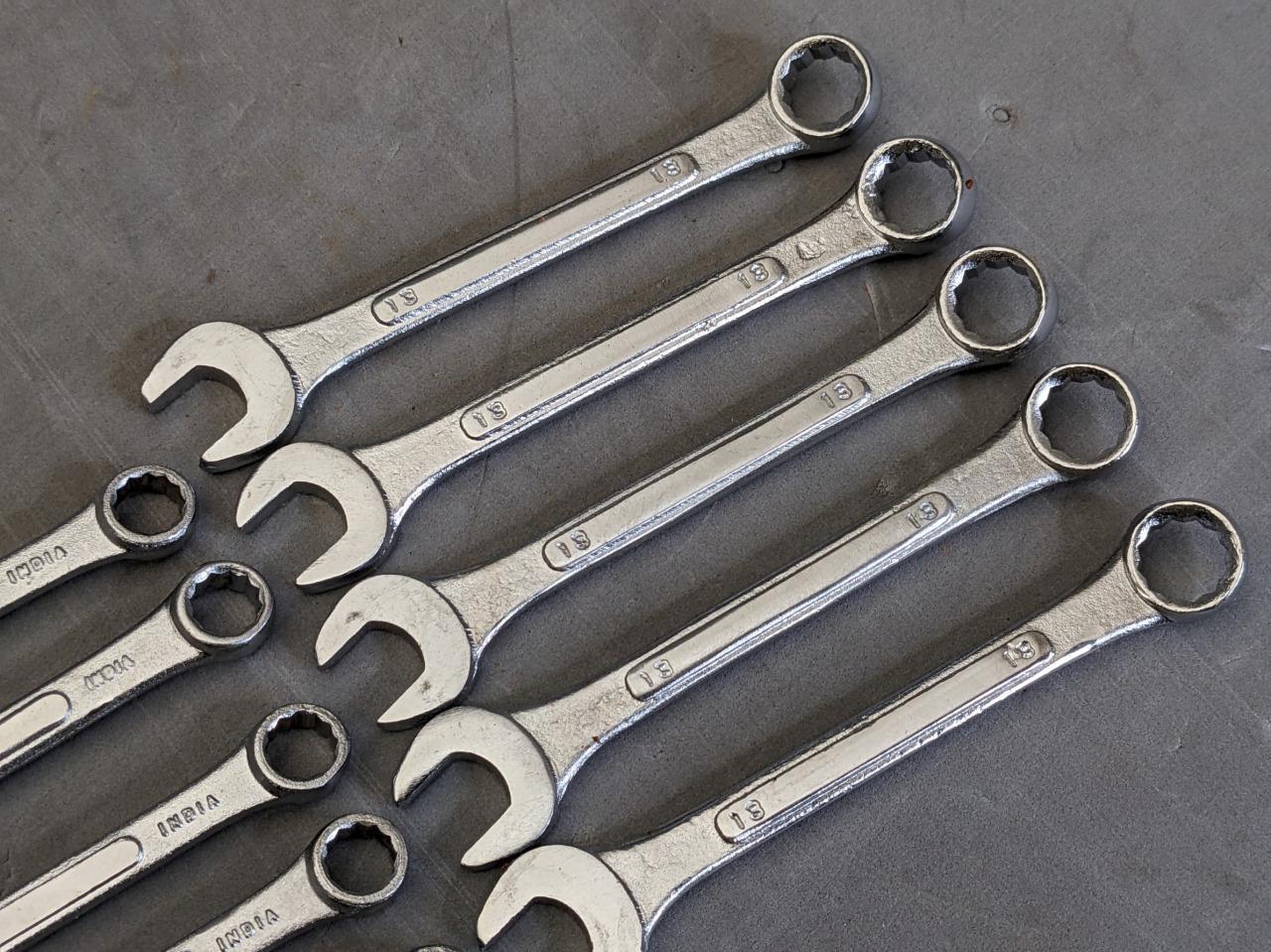 Lot of Five (5) 13mm & Lot of Five (5) 10mm Drop Forged 12pt Wrenches Wrench