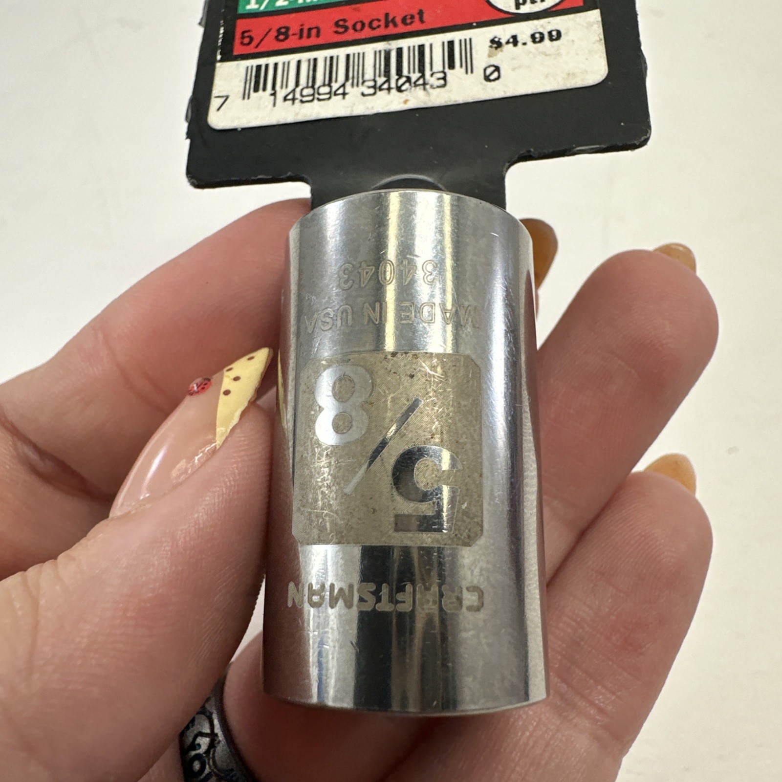 Craftsman 5/8 inch Easy Read Socket 12 pt. 1/2 inch Pt. drive 34043 New NOS
