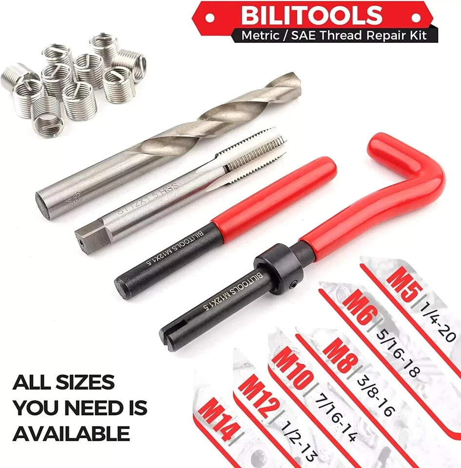 7/16-14 Inch Thread Repair Kit HSS Drill Helicoil Repair Kit SAE