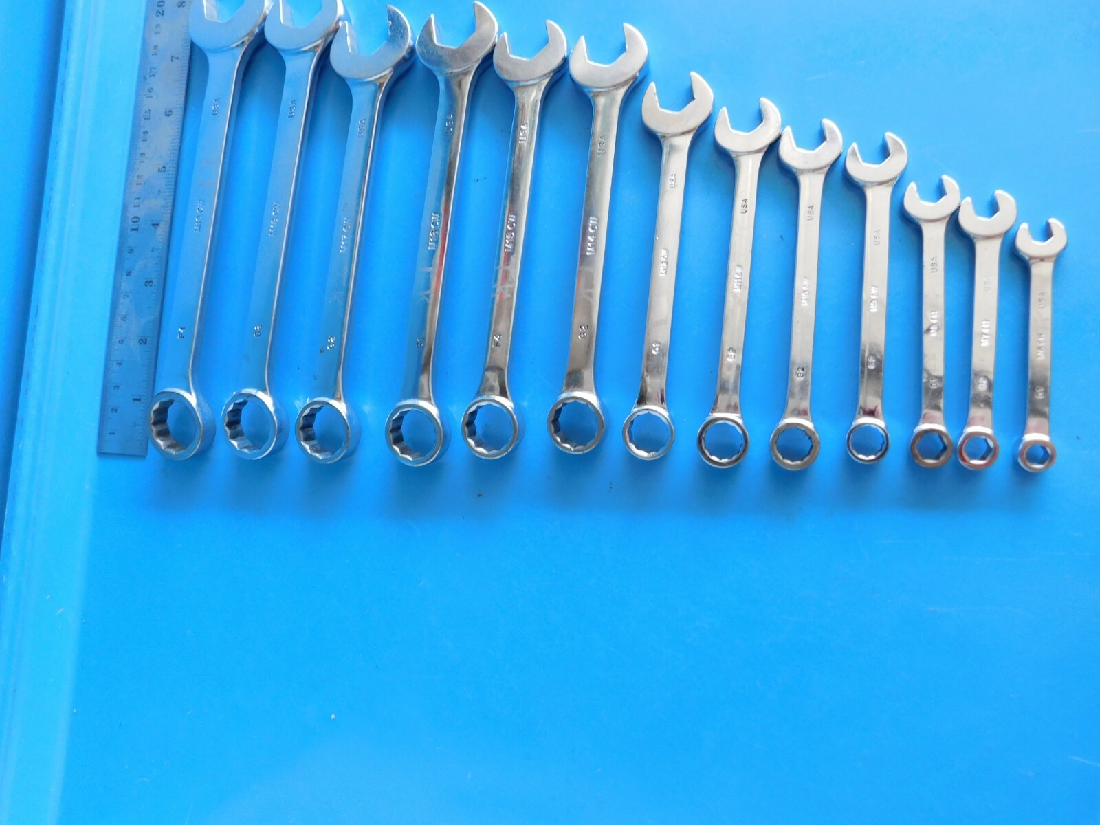 USED, MAC SHORT COMBO WRENCHS «6,7,8,9,10,11,12,14,15,16,17,18,19MM» LOT OF 13