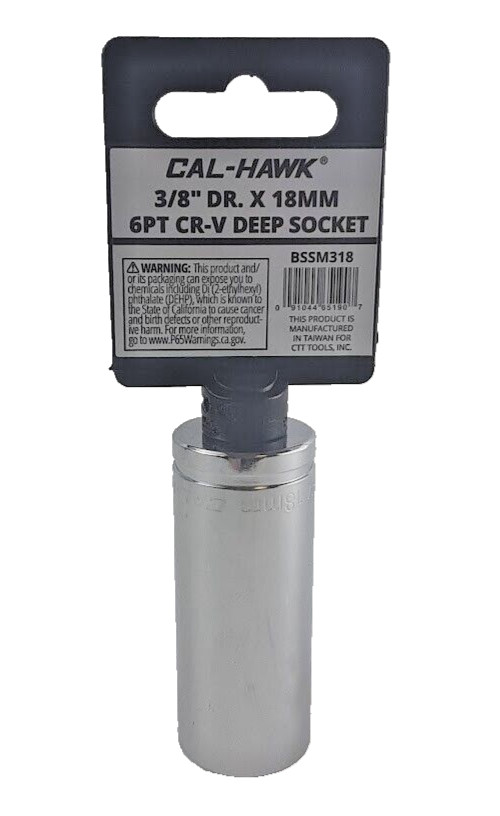 3/8″ DR. X 18 MM DEEP 63mm Length SOCKET 6 POINT Chrome-Vanadium CR-V MATERIAL