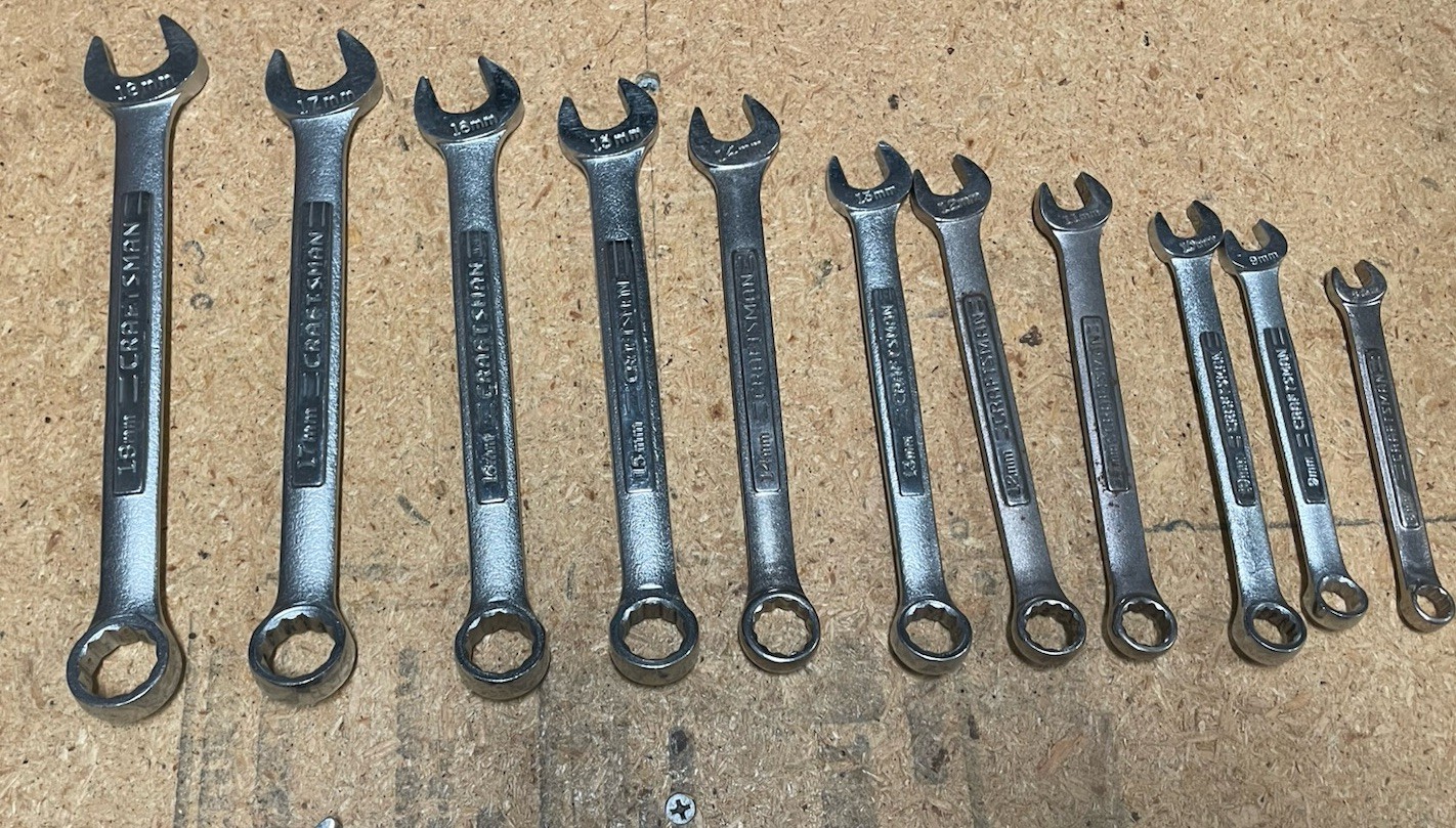 Craftsman USA 20 pc SAE Metric Combination Wrench Sets. Mostly VV 18-8mm 1”-5/16