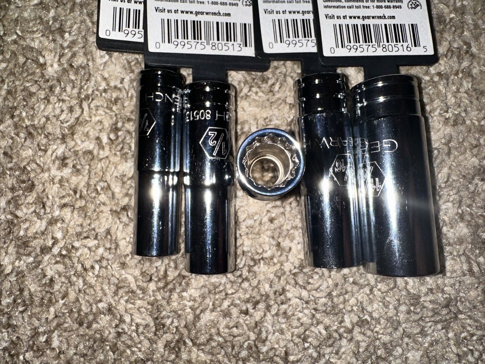 Gearwrench 3/8 Drive 12 Point SAE Deep Chrome Sockets