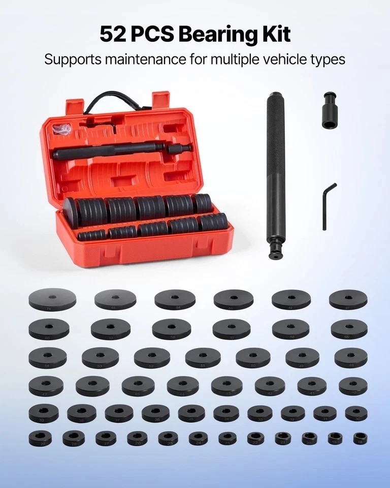 Bearing Press Kit Bushing Bearing Seal Driver Removal Tool Set 52 Pcs Case