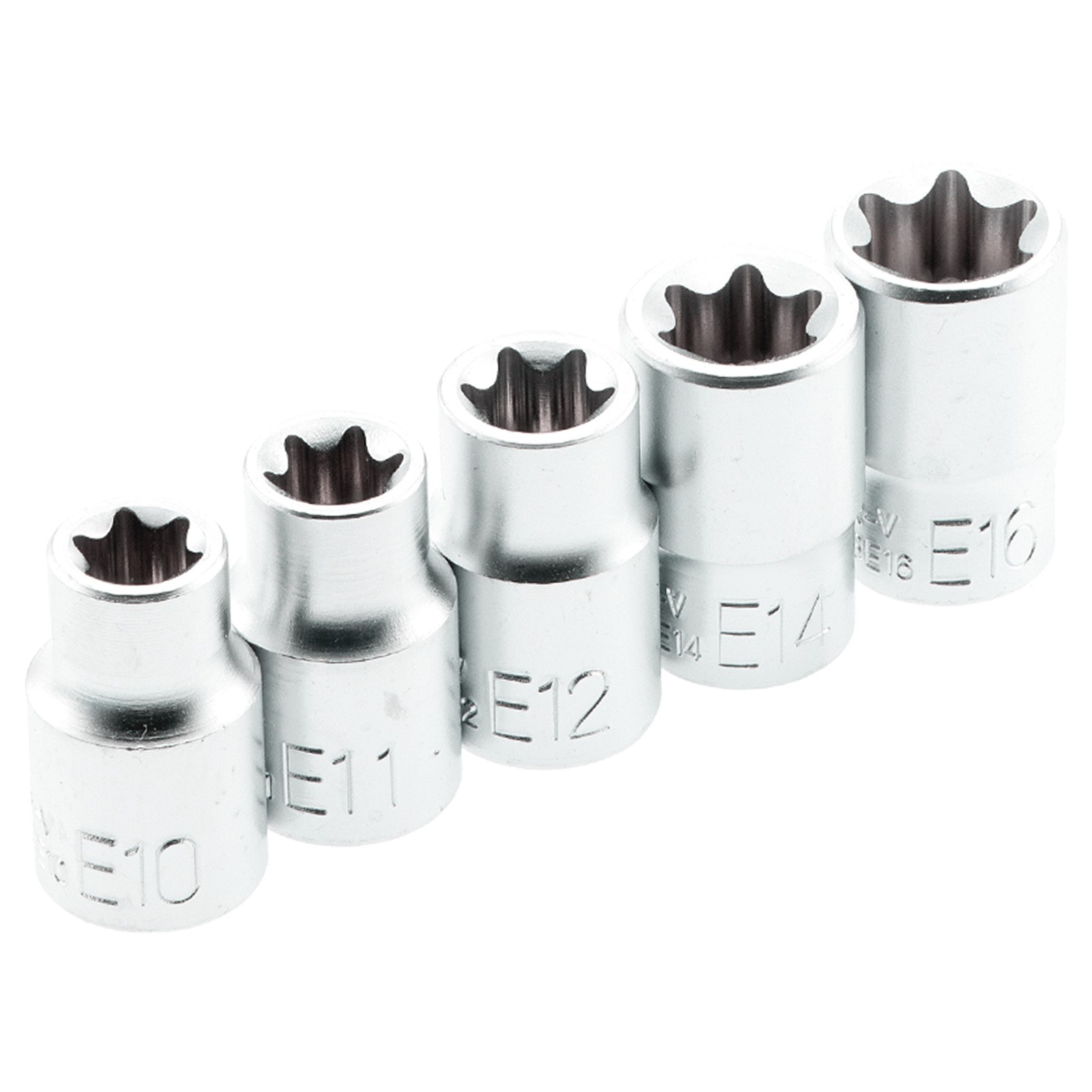 Internal External Socket Wrench Socket Set for Torx T15 – T60 & E4 – E24 with Joint
