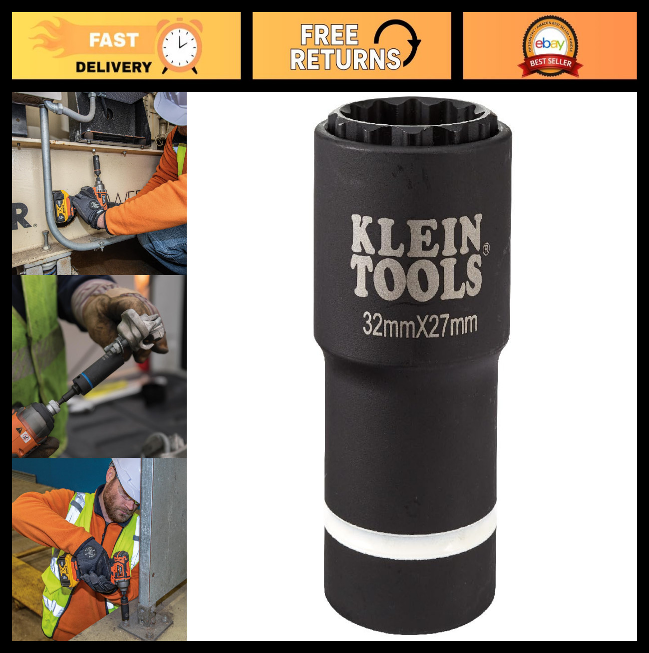 1/2-Inch Drive Metric Impact Socket Set – 12-Point Deep Sockets for Mechanics