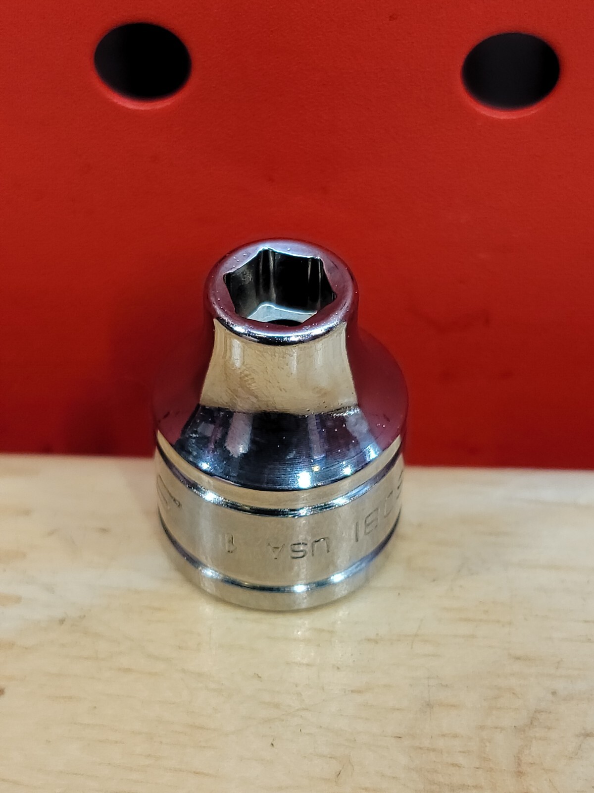 Snap-on FS081 1/4″ Shallow 3/8″ Drive SAE 6-Point Chrome Socket USA NOS