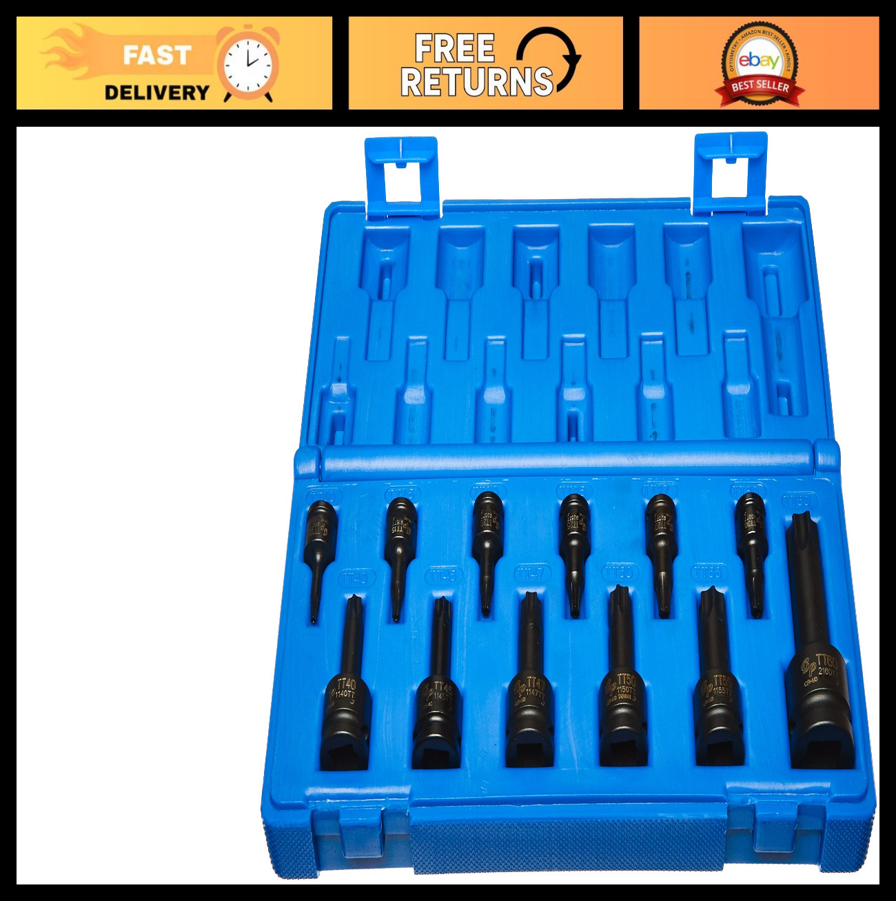 35-Piece Grey Pneumatic Impact Socket Set – High Torque, Durable Chrome Moly Ste