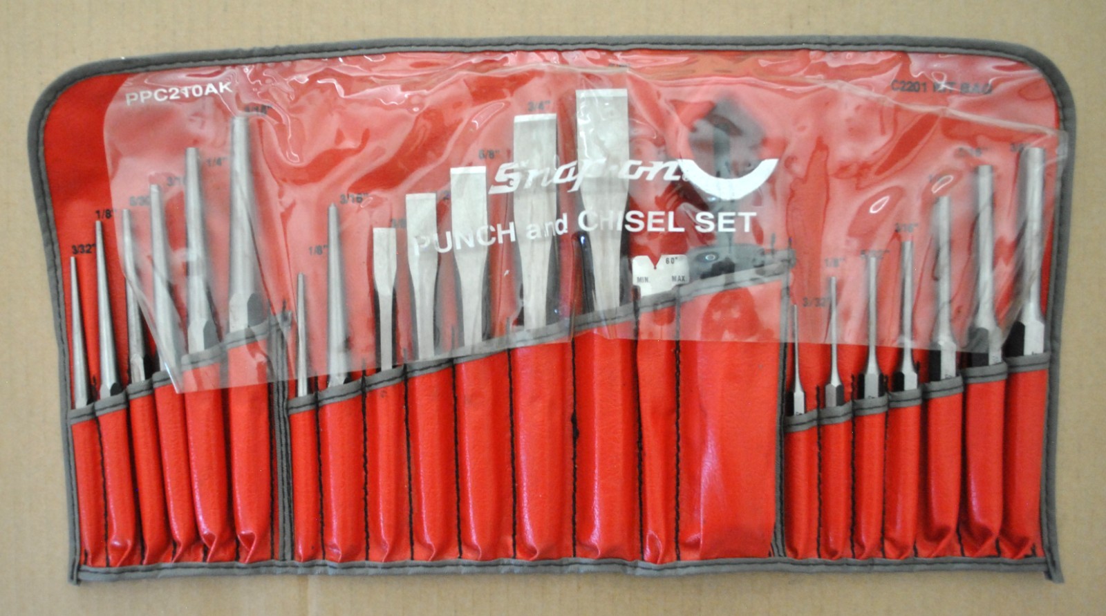 Snap On Tools 22 pc Punch and Chisel Set Automobile Tools Motorcycle Tools Mint