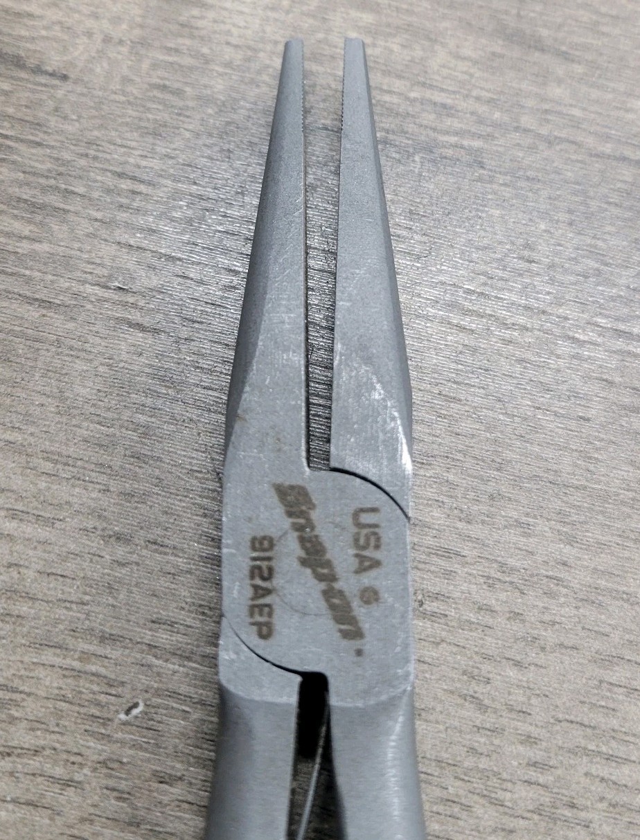 Snap-on Tools USA NEW RED Long Pistol Grip Needle Nose Pliers 912AEP