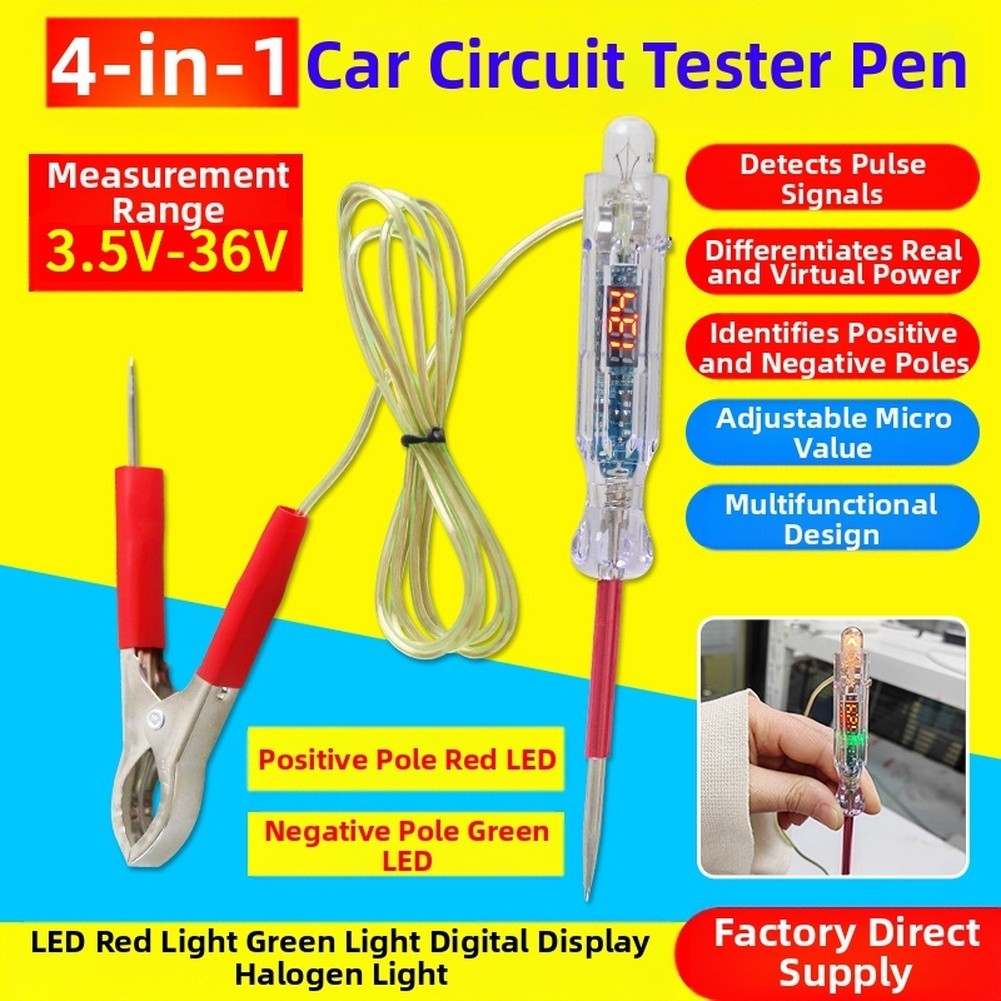Digital Voltage Tester Pen with LED Lights for Safe For Car Voltage Testing