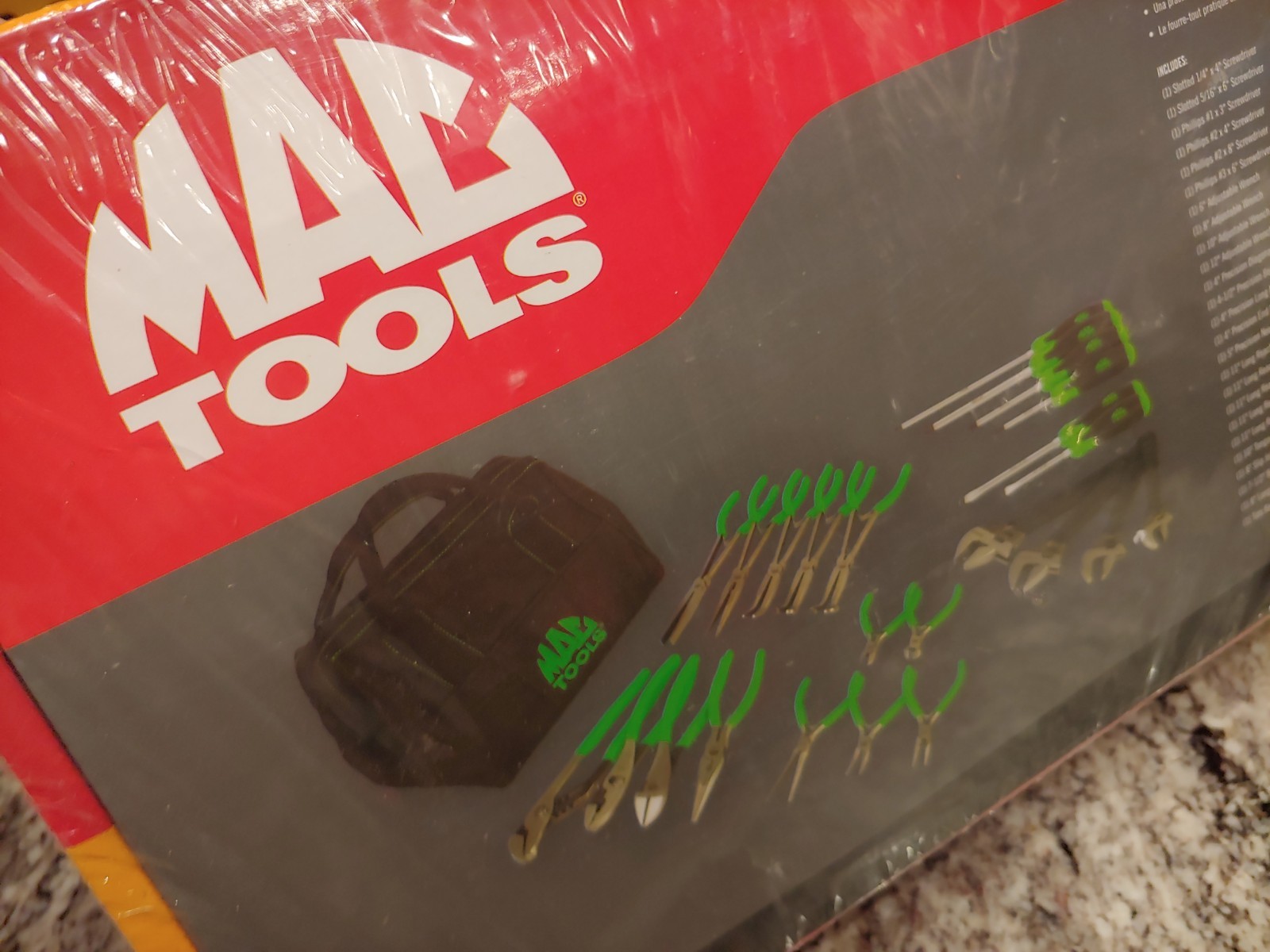 Mac Tools 24pc Set – Pliers, Screwdrivers, Adjustable Wrenches – GREEN – SEALED