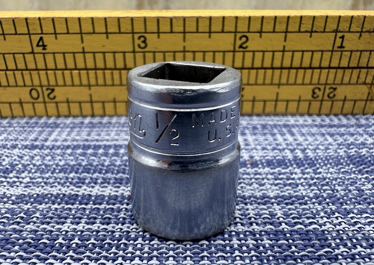 Snap-on Tools USA F161 3/8″ Drive 1/2″ SAE 12 point Shallow Chrome Socket