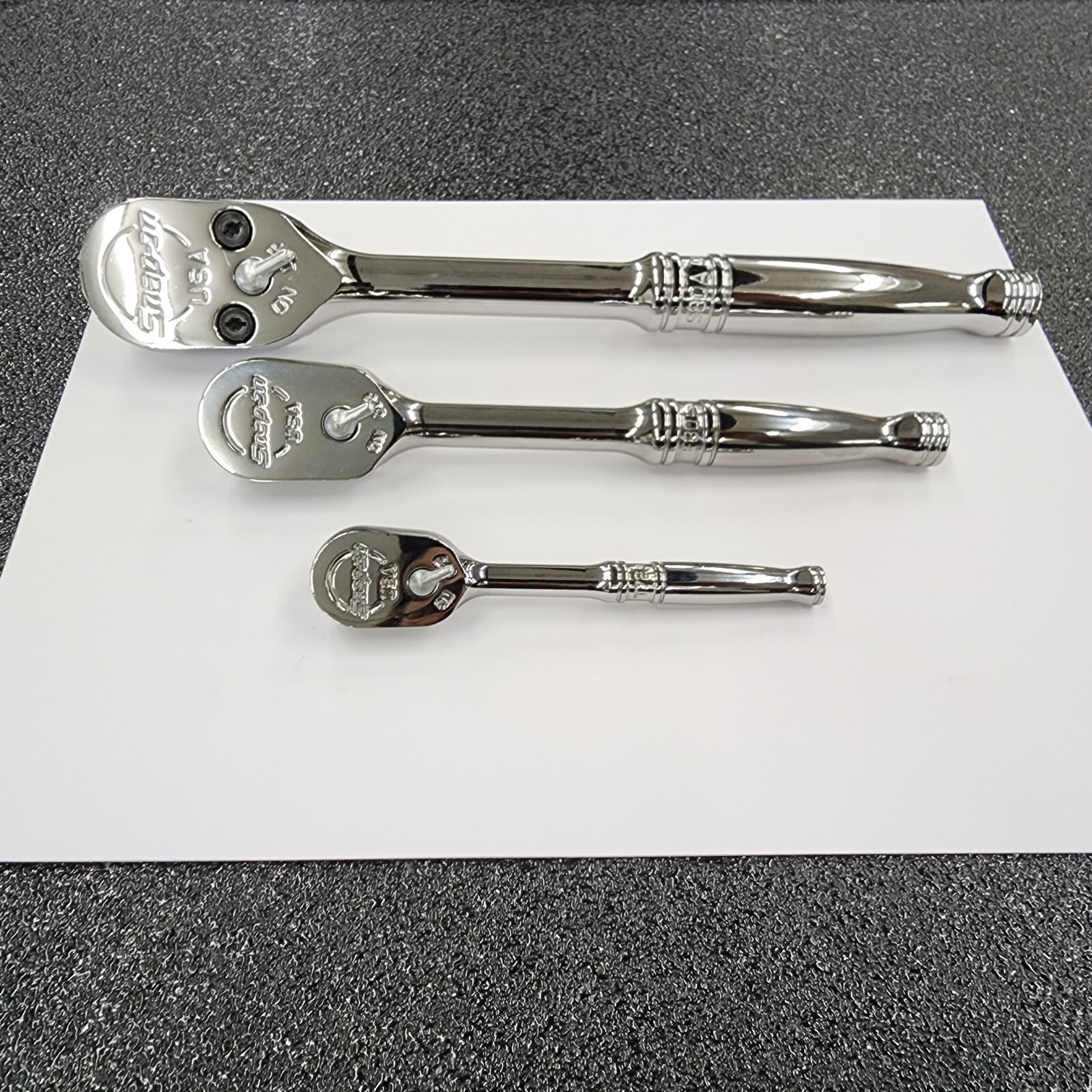 Snap-on Tools USA NEW 3pc Mixed Drive Fixed Head Ratchet Set S80A F80 T72 RAT80
