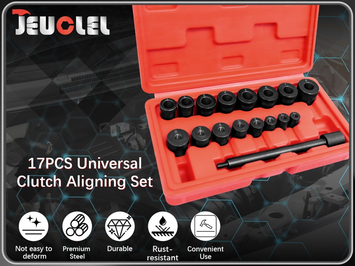 17PCS Universal Clutch Alignment Tool Kit – Flywheel Pilot Hole & Drive Plate Se