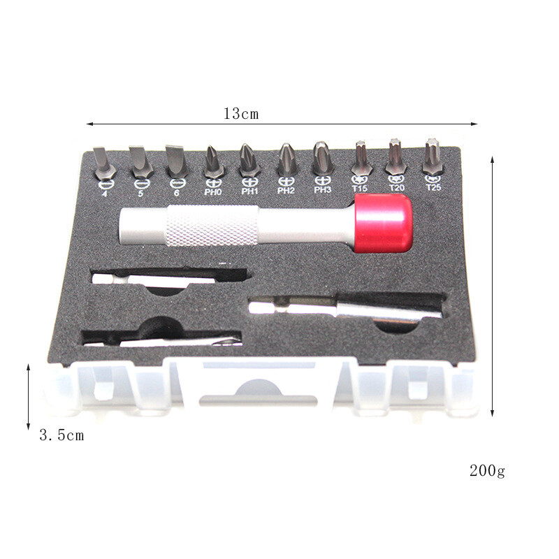 14 Piece Aluminum Alloy Screwdriver Handle Head Connection Extension Tool