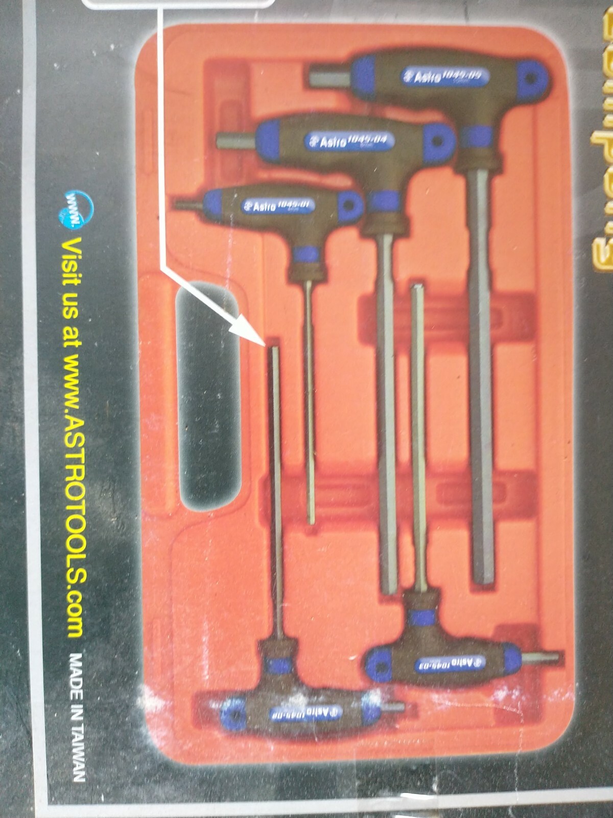 NEW T-HANDLE HEX BOLT EXTRACTOR ALLEN HEX- ASTRO 1045 + FREE 1PCH tool pouch
