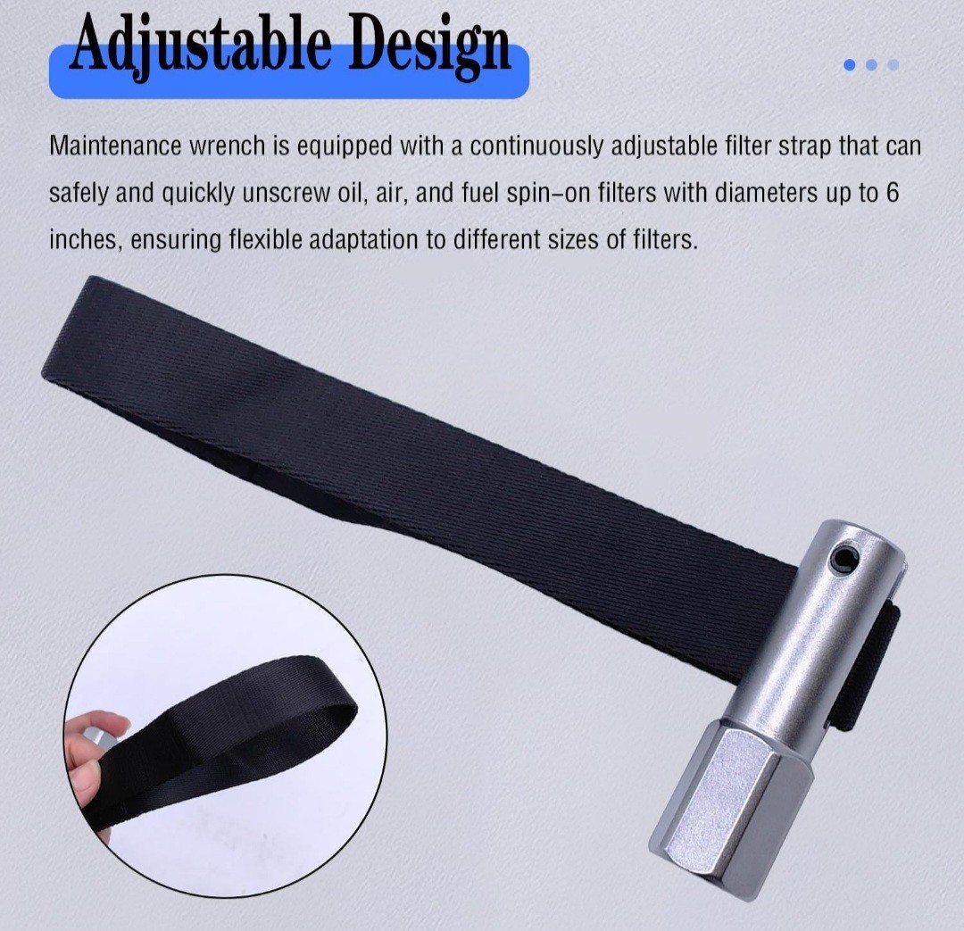 1/2″ Drive Oil Filter Strap Wrench, Oil Filter Strap Type Wrench Remover Comp…