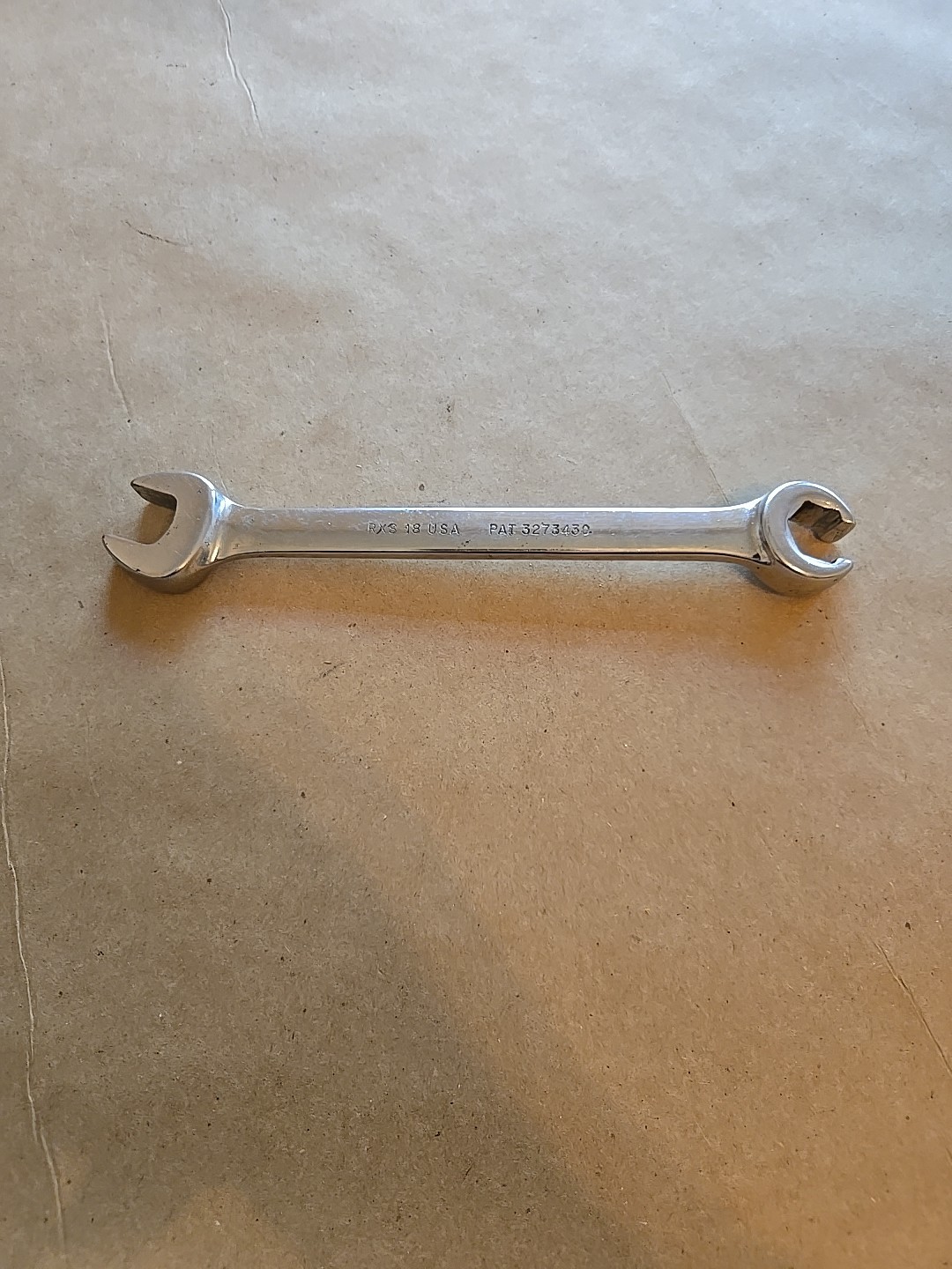 Snap On 9/16″ 6PT SAE Chrome Open/Flare Nut End Combination Wrench RXS18