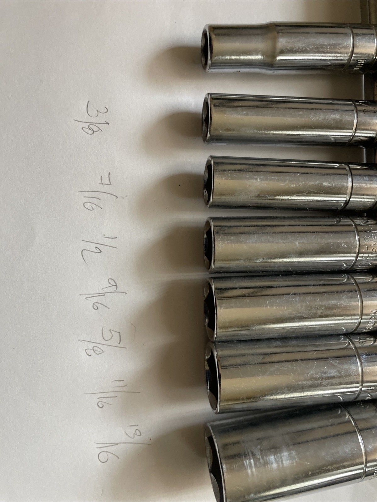 6point Deep Socket 3/8in. Drive SAE 7 Pcs