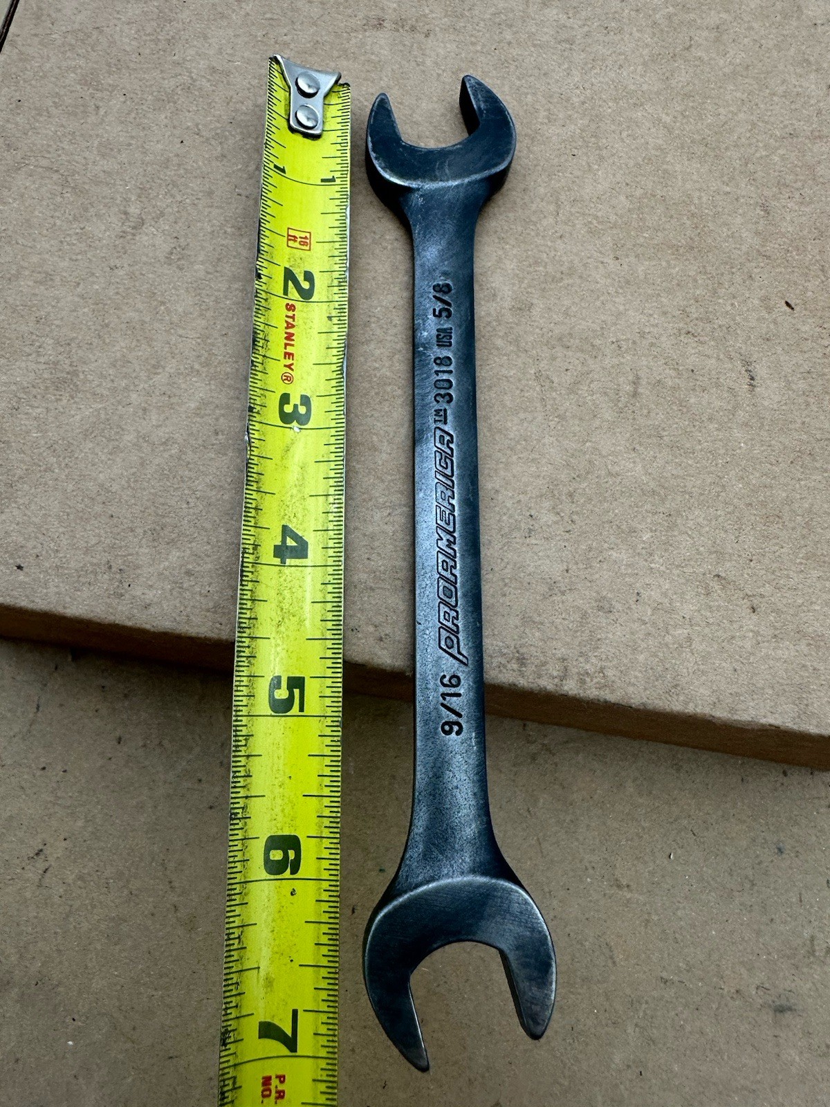 PROAMERICA 3018 DOUBLE OPEN END WRENCH 9/16 x 5/8 INCH Vintage Made USA Good
