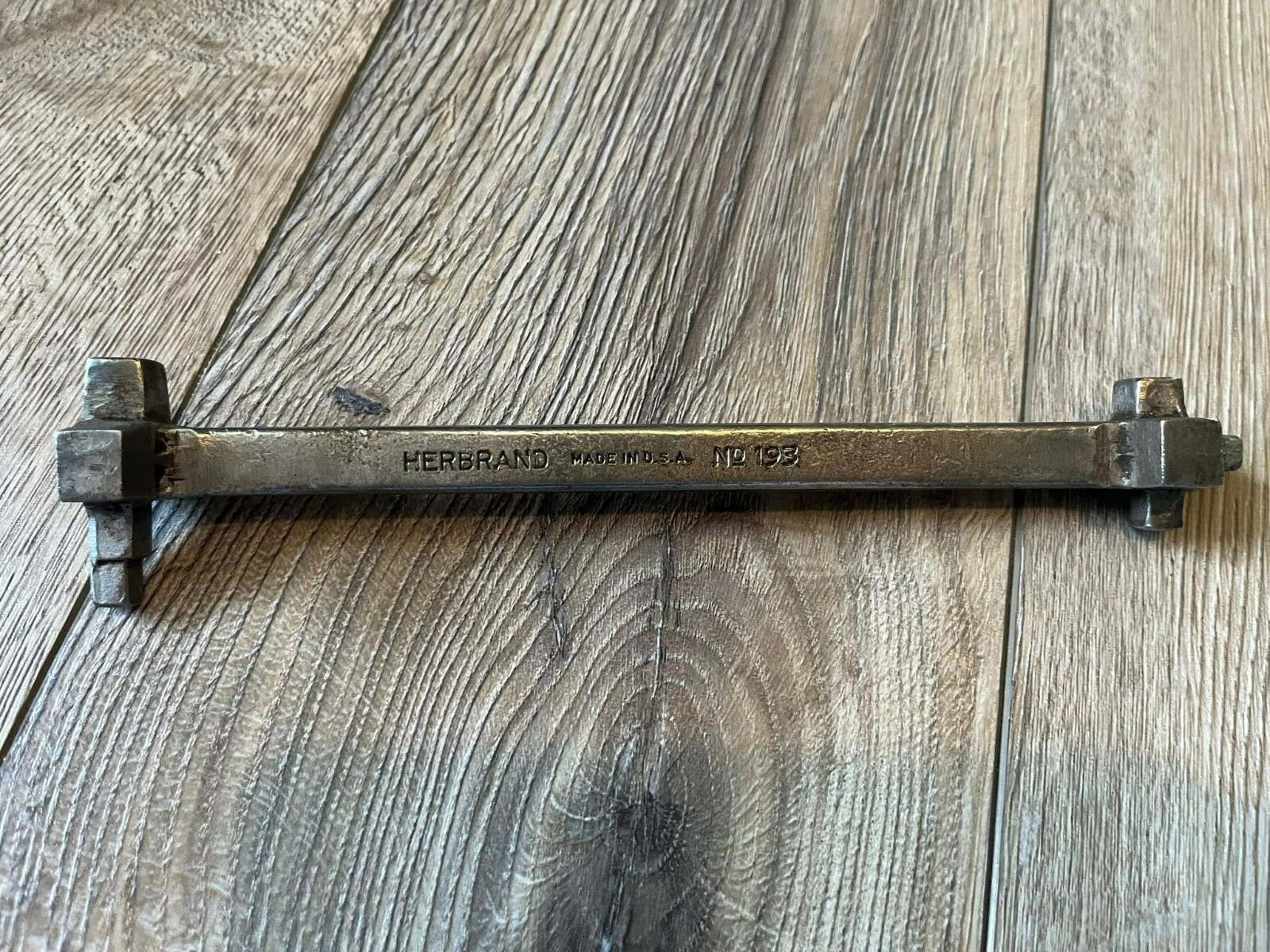 Vintage Herbrand Tools Square Drain Plug Multi Wrench, No. 193