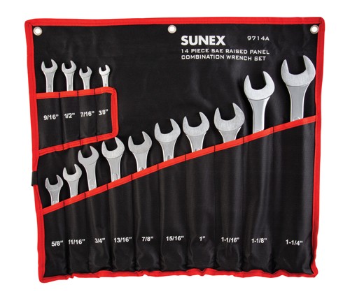 Sunex 9714A SAE Combination Wrench Set, 14 Pieces