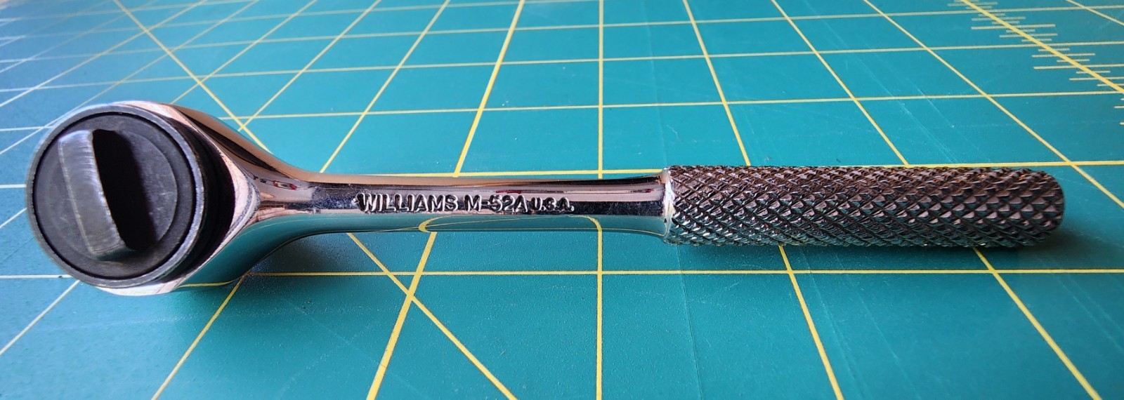 WILLIAMS USA #M-52A 1/4″ DRIVE ROUND HEAD CHROME KNURLED HANDLE RATCHET