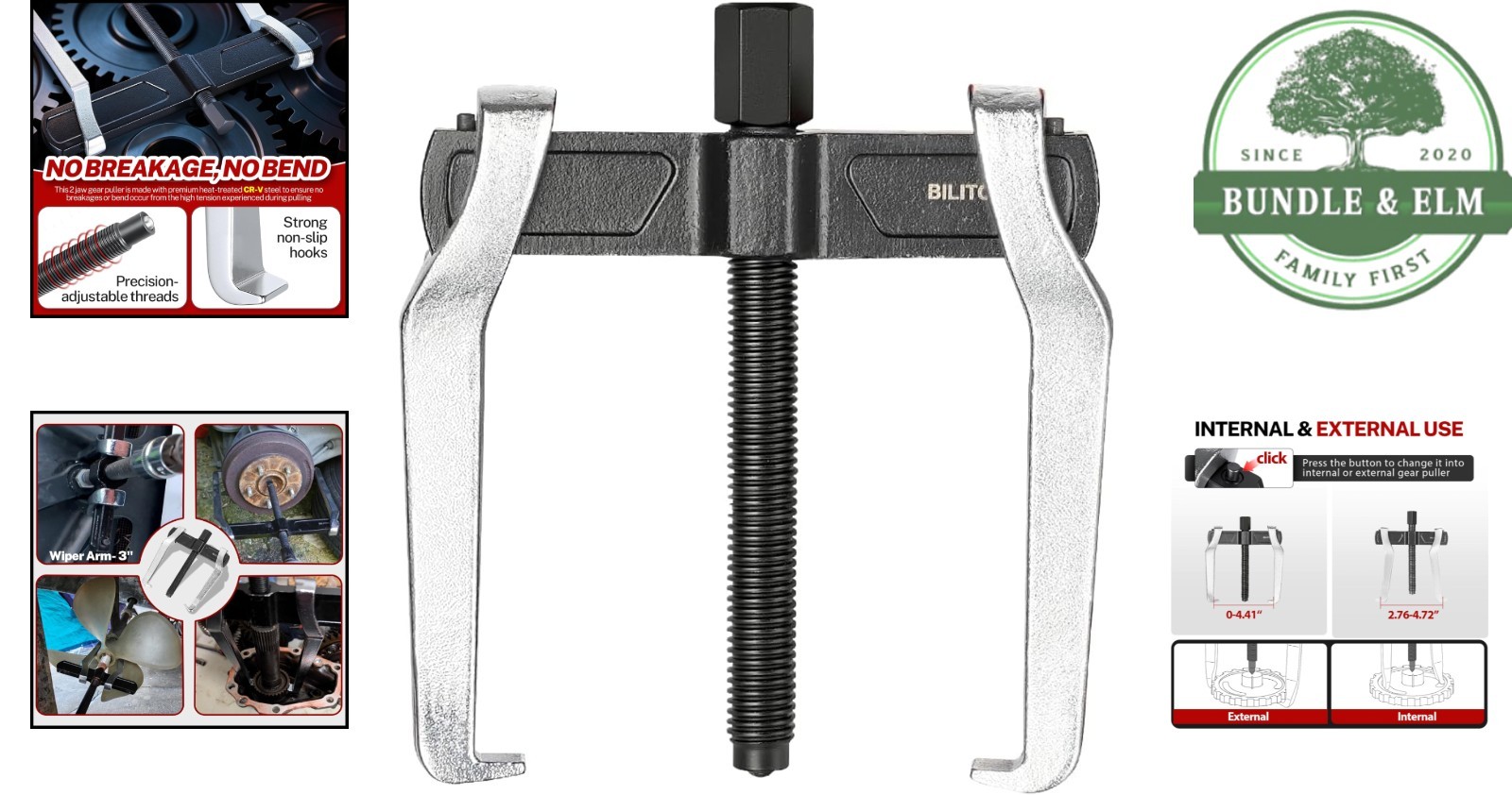 Versatile Gear Puller with Quick Adjustment for Automotive and Machinery Use