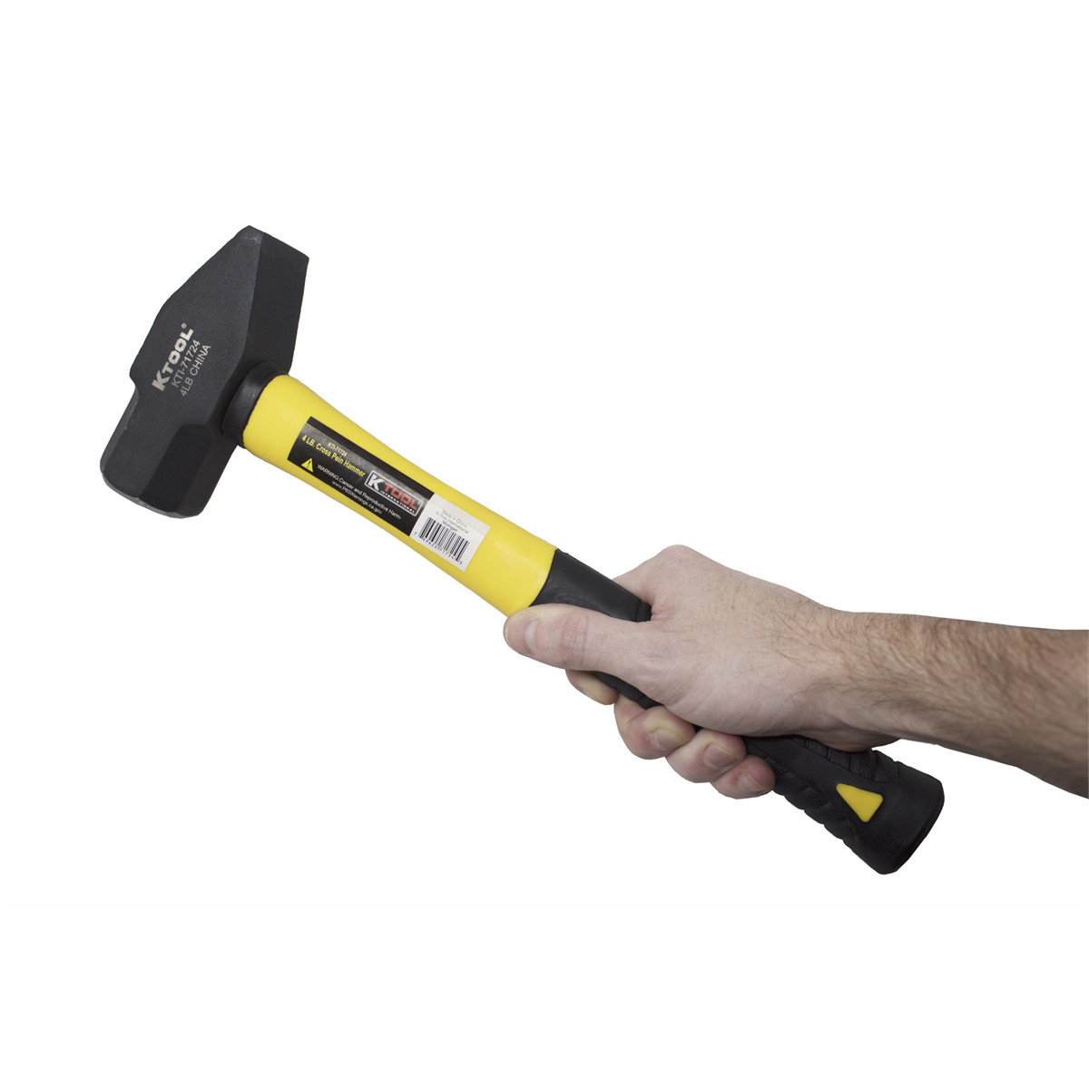 K-Tool 71724 4lb Cross Peen Hammer w/ Fiberglass Handle, Length 15-1/4″