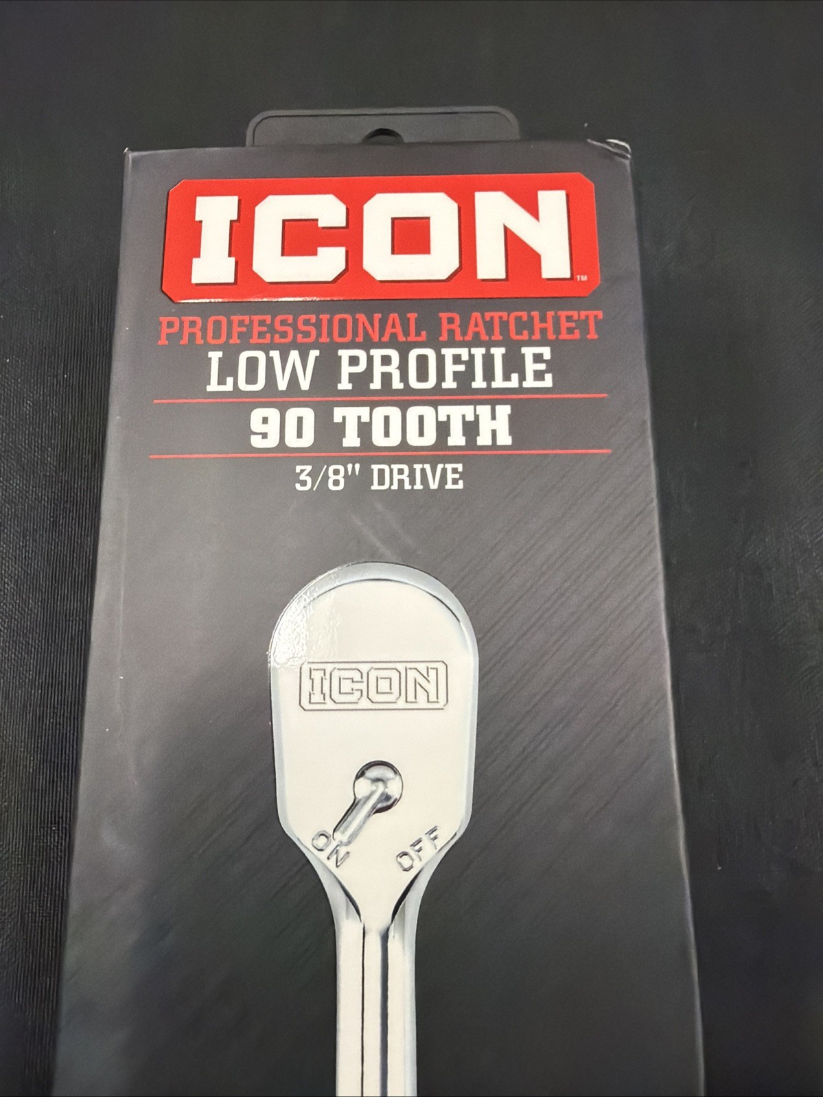 ICON 3/8 In. Drive Professional Low-profile 90-Tooth Ratchet Comfort Grip
