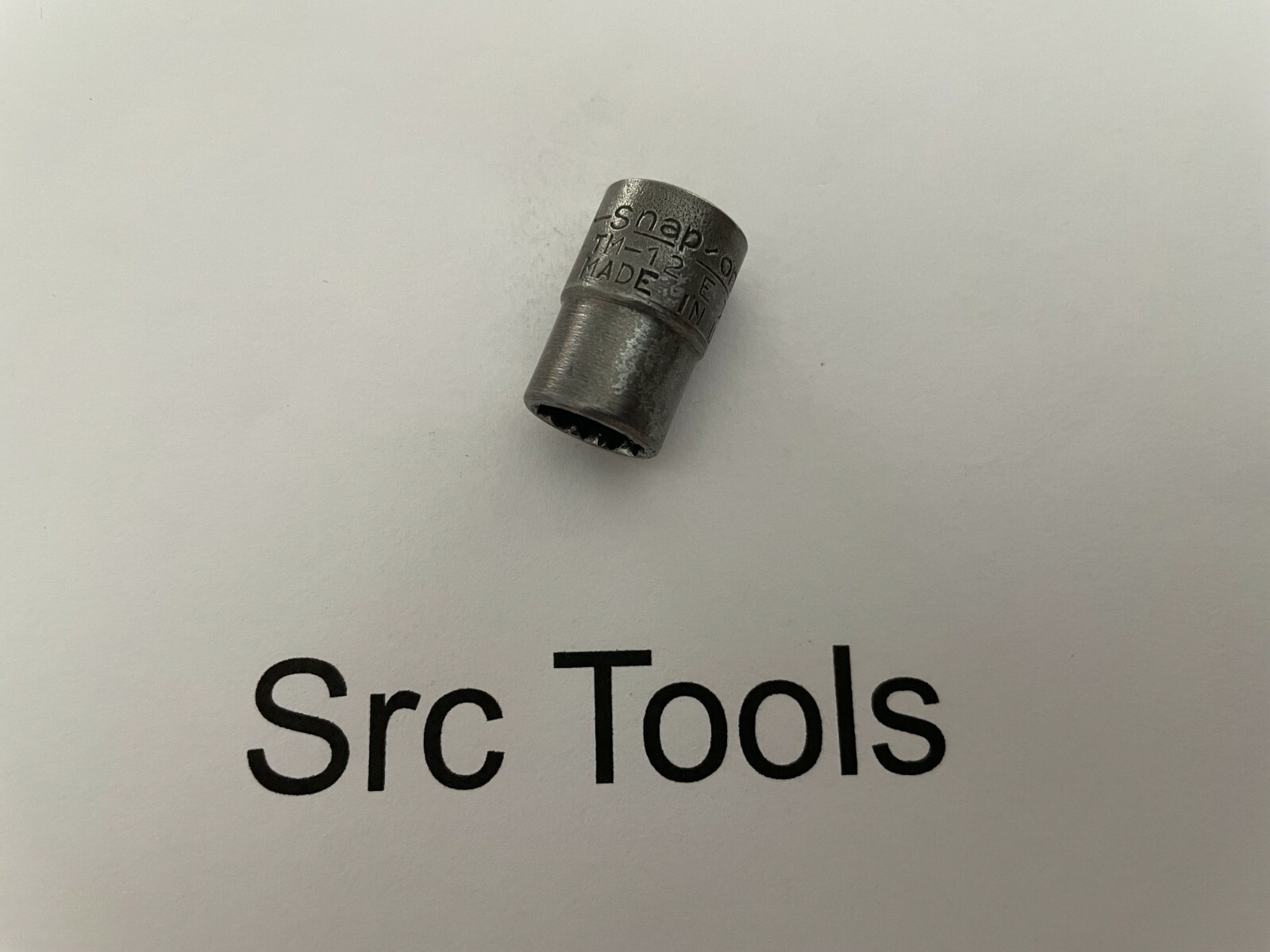 *RARE 1944* Snap-On Tools USA 1/4″ Driv 3/8″ SAE 12pt Midget Chrome Socket TM-12