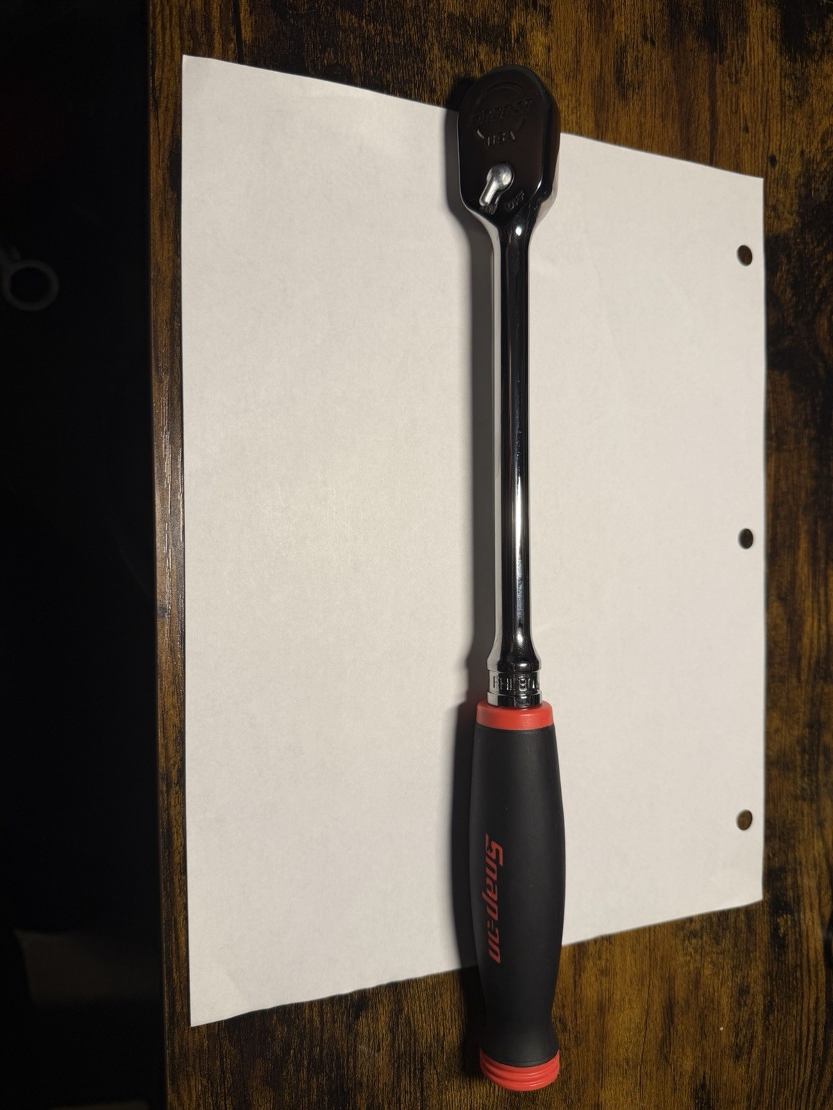 Snap-on Tools USA NEW 3/8″ Drive RED Soft Grip LONG Fixed Head Ratchet FHL80