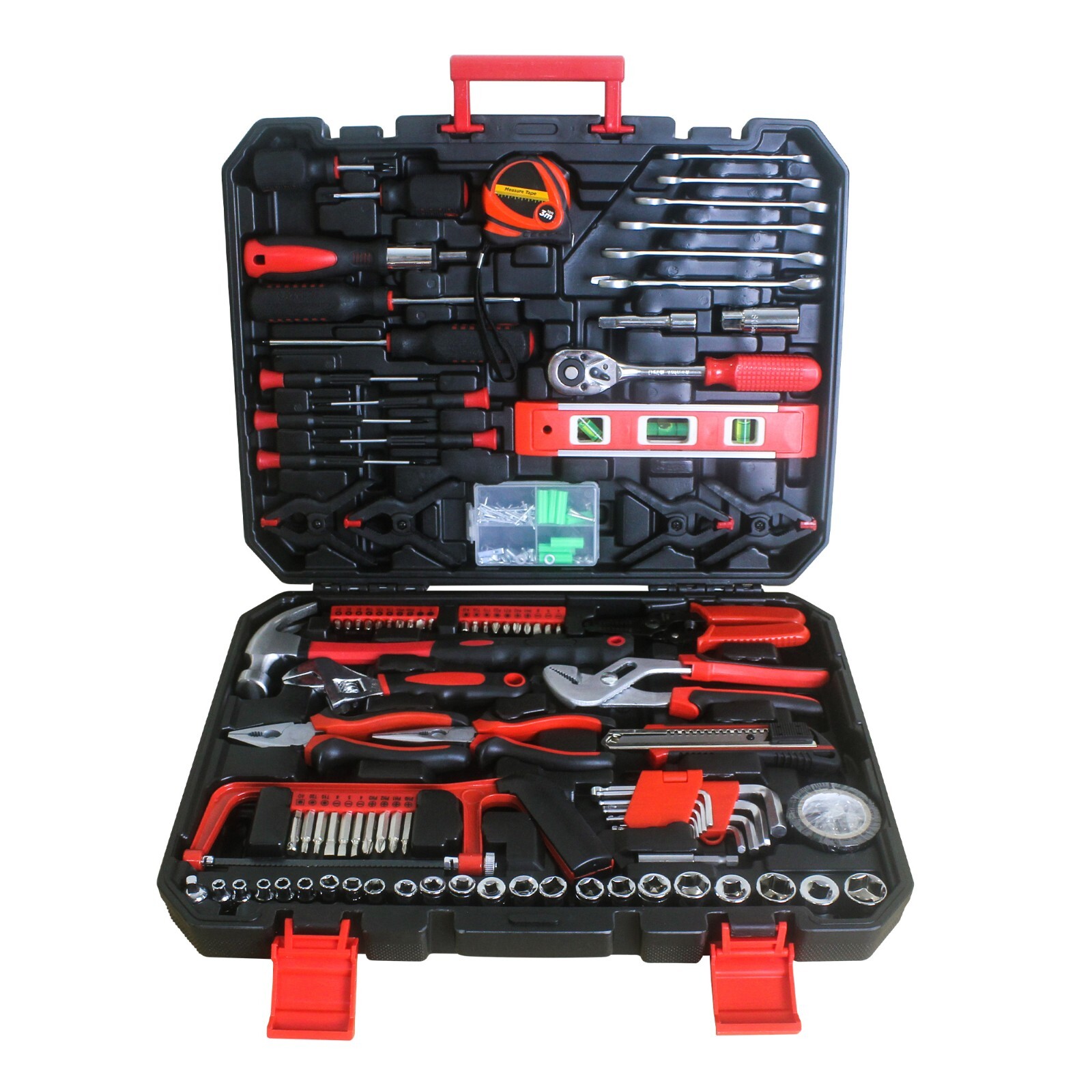 Hand Tool Box Storage Case Tool Set General Household with Toolset 238Pcs Black