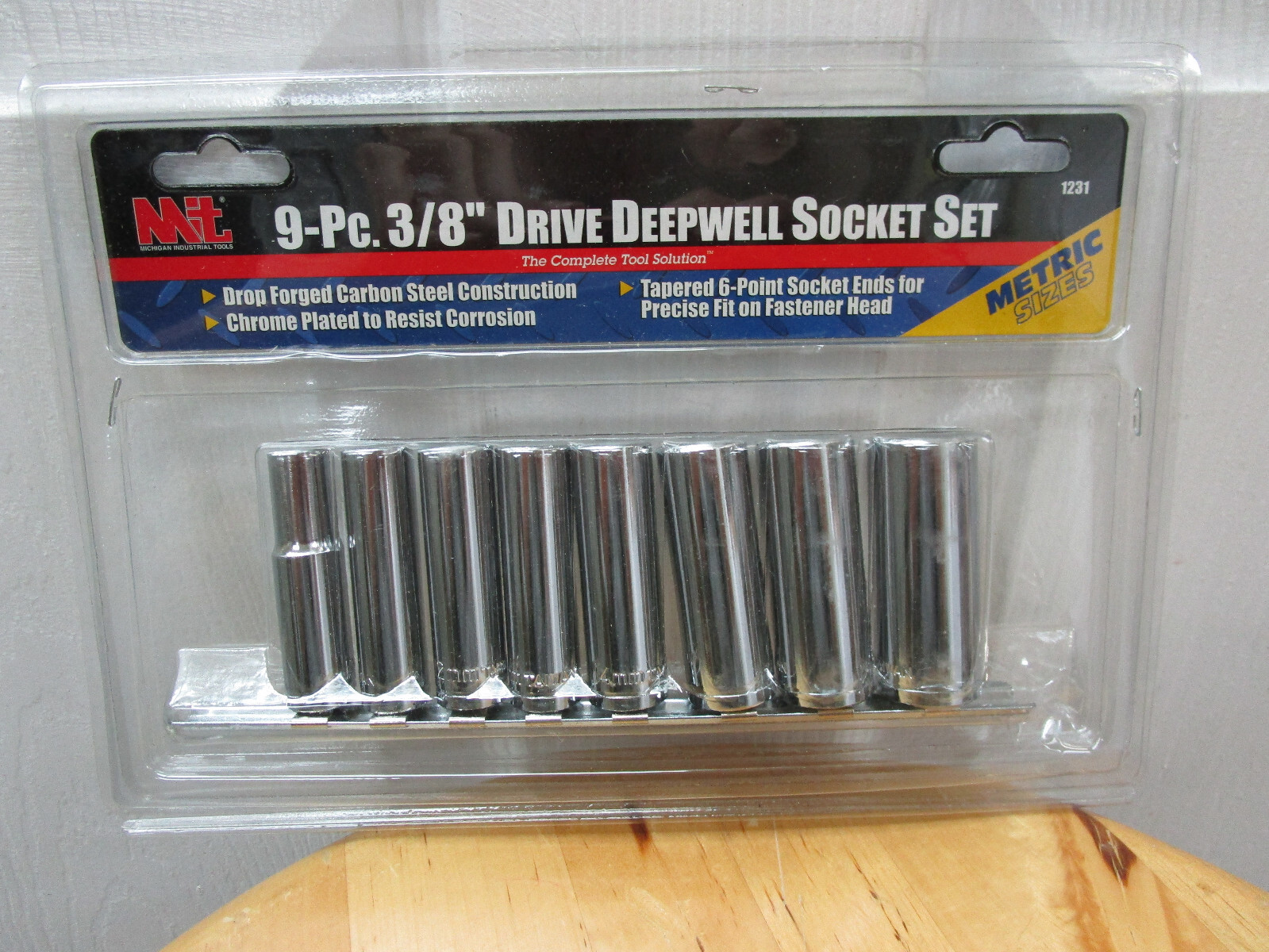 MIT 9-Pc, 3/8″ Drive Metric Deepwell Socket Set-Taiwan