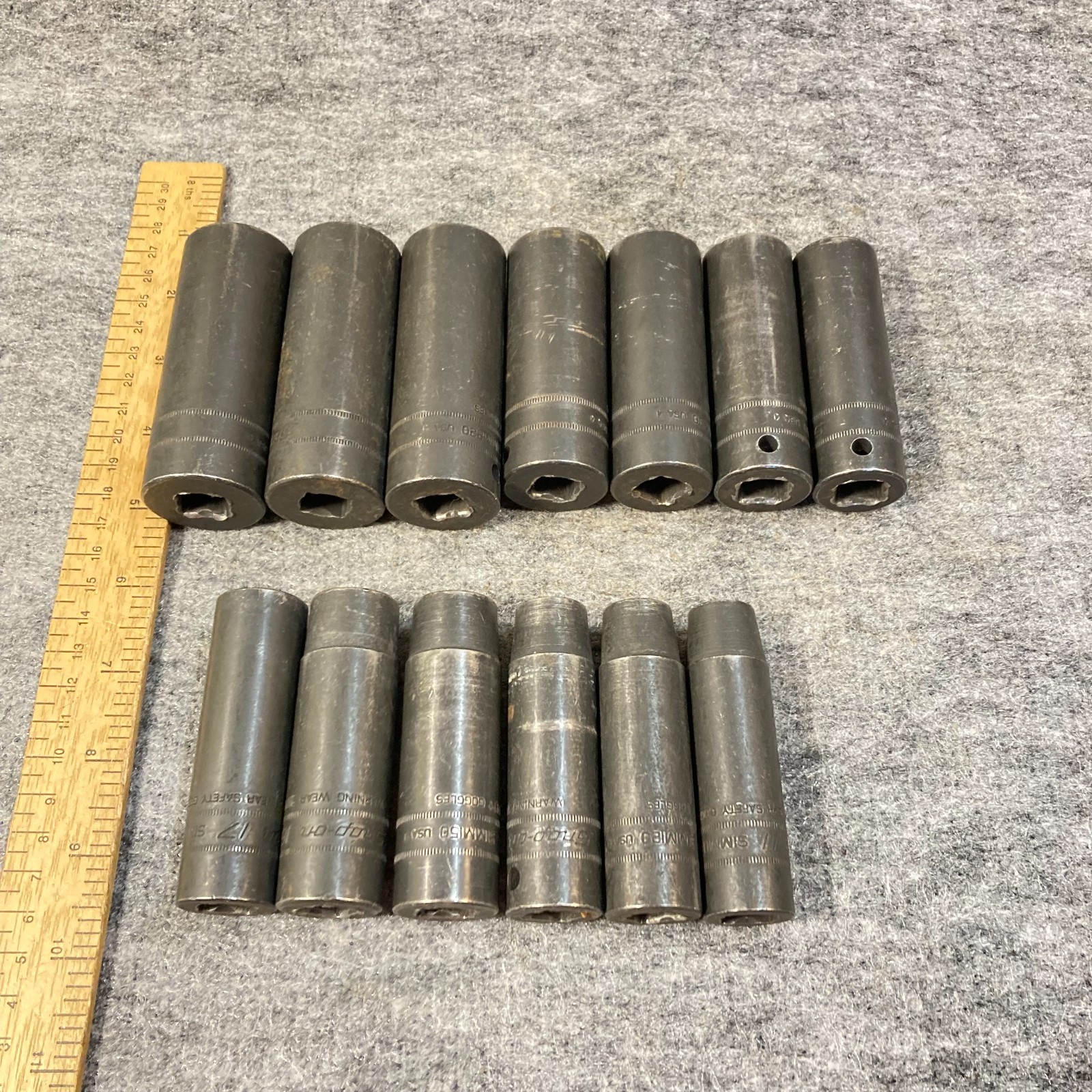 Snap-on Impact Socket Set 13 Pc 1/2″ Drive Metric 6 Point Deep Well #SIM USA
