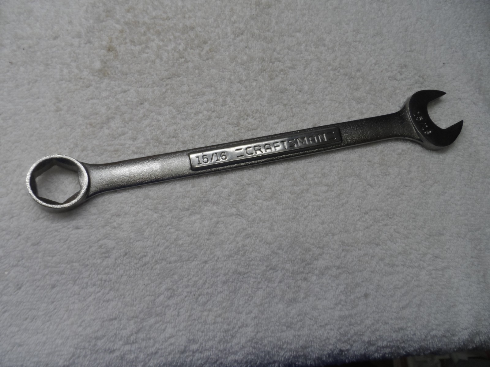 Craftsman SAE Satin Combination Wrench, 6pt, USA NOS, 15/16″ – PN 44392 (pics)
