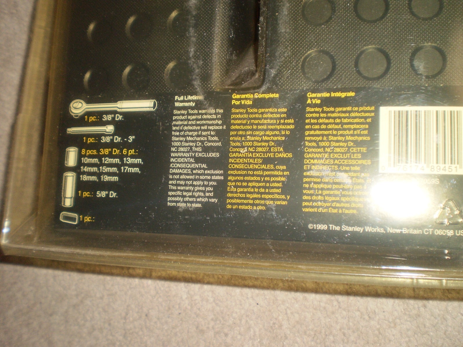 NOS STANLEY 12 PIECES SOCKET SET 6 POINT METRIC # 89-451