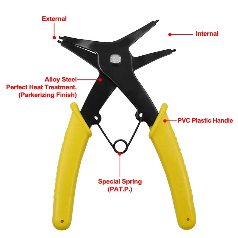 2-In-1 Spring-loaded Plier Dual-purpose Snap Rings Mounting And Dismounting Tool
