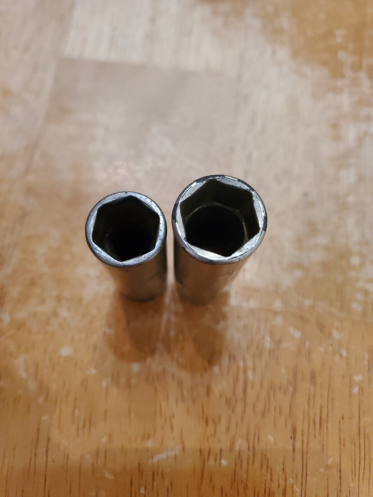 Snap On 3/8 Drive 1/2 9/16 6PT Deep Sockets Worn Lot Of 2
