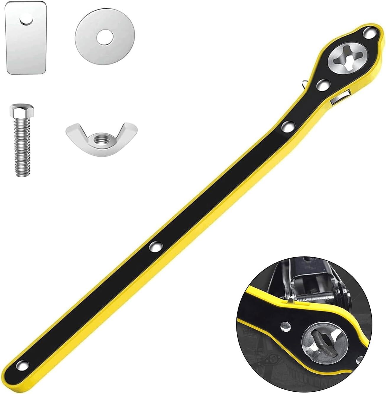 Car Jack Ratchet Wrench Labor-Saving Lug Wrench Positive & Reversal Knob Design