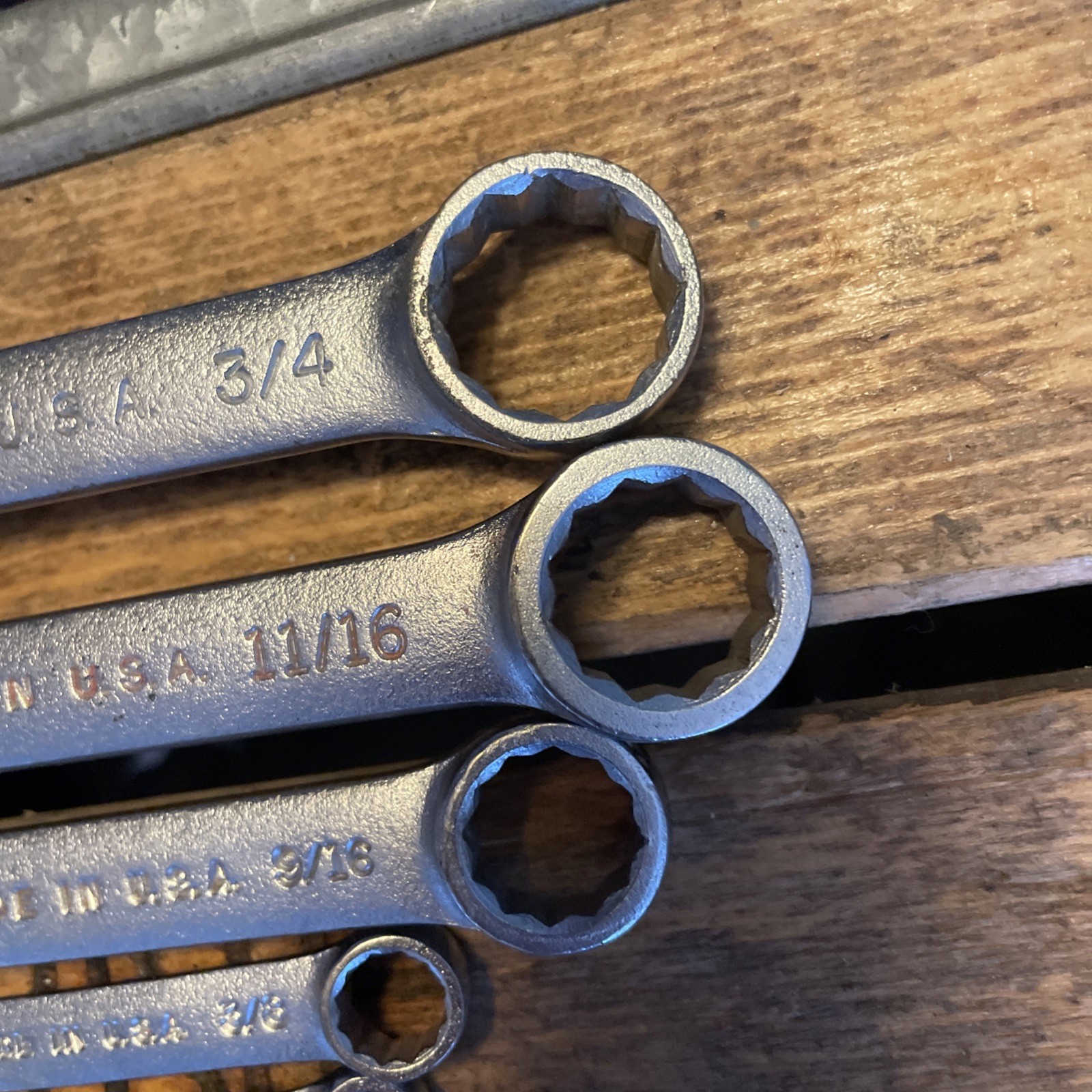 Vintage Easco 6 Piece SAE Wrench Set Combination 3/4” To 1/4″ Made IN USA LOT