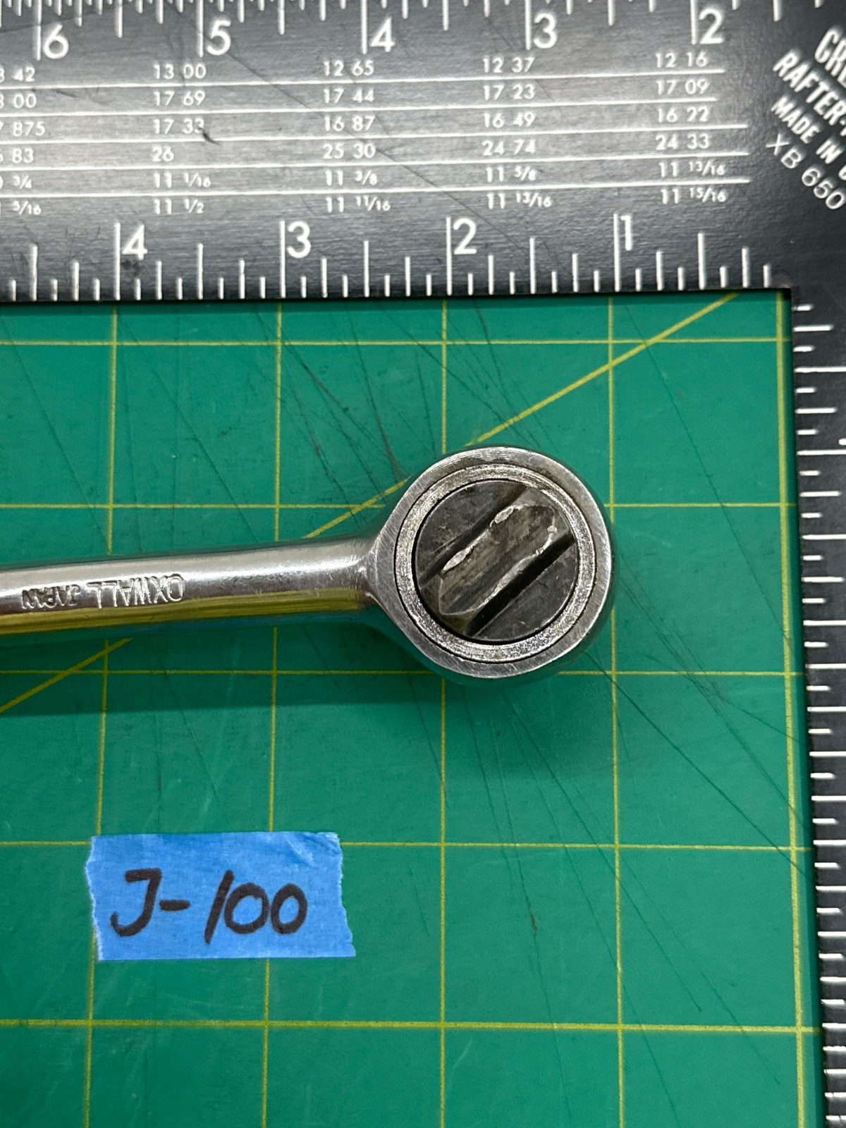 Vintage 7.75″ Oxwall Ratchet 3/8″ Drive Flex Head Black Handle, Made in Japan